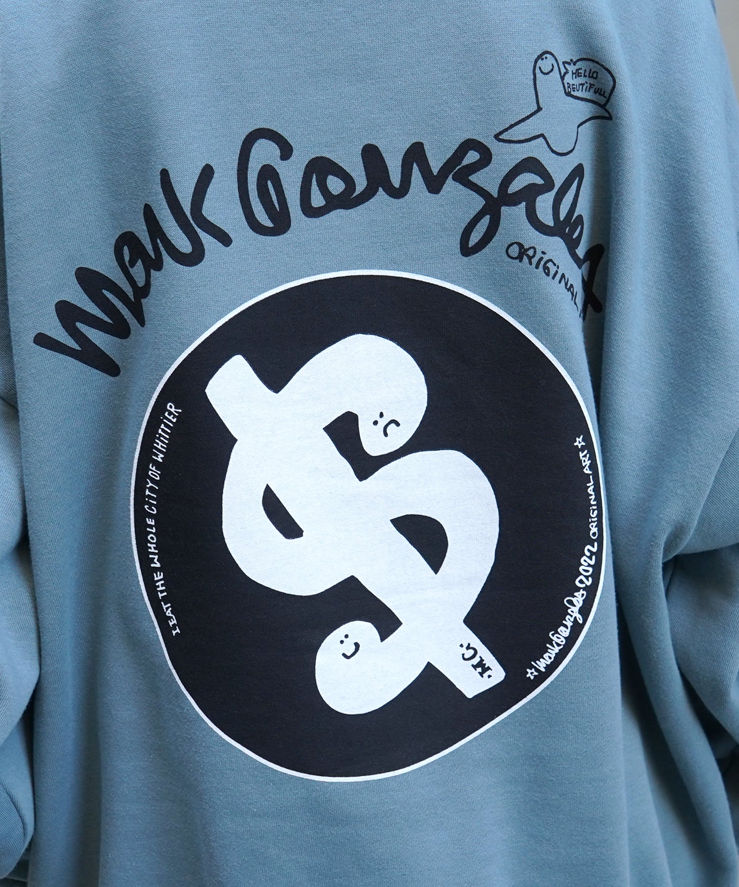 【MARK GONZALES ARTWORK COLLECTION / マーク ゴンザレス】別注 ビッグシルエット イラストバックプリント プルオーバースウェット