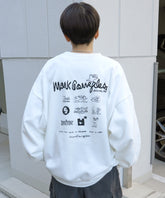 【MARK GONZALES ARTWORK COLLECTION / マーク ゴンザレス】別注 ビッグシルエット イラストバックプリント プルオーバースウェット