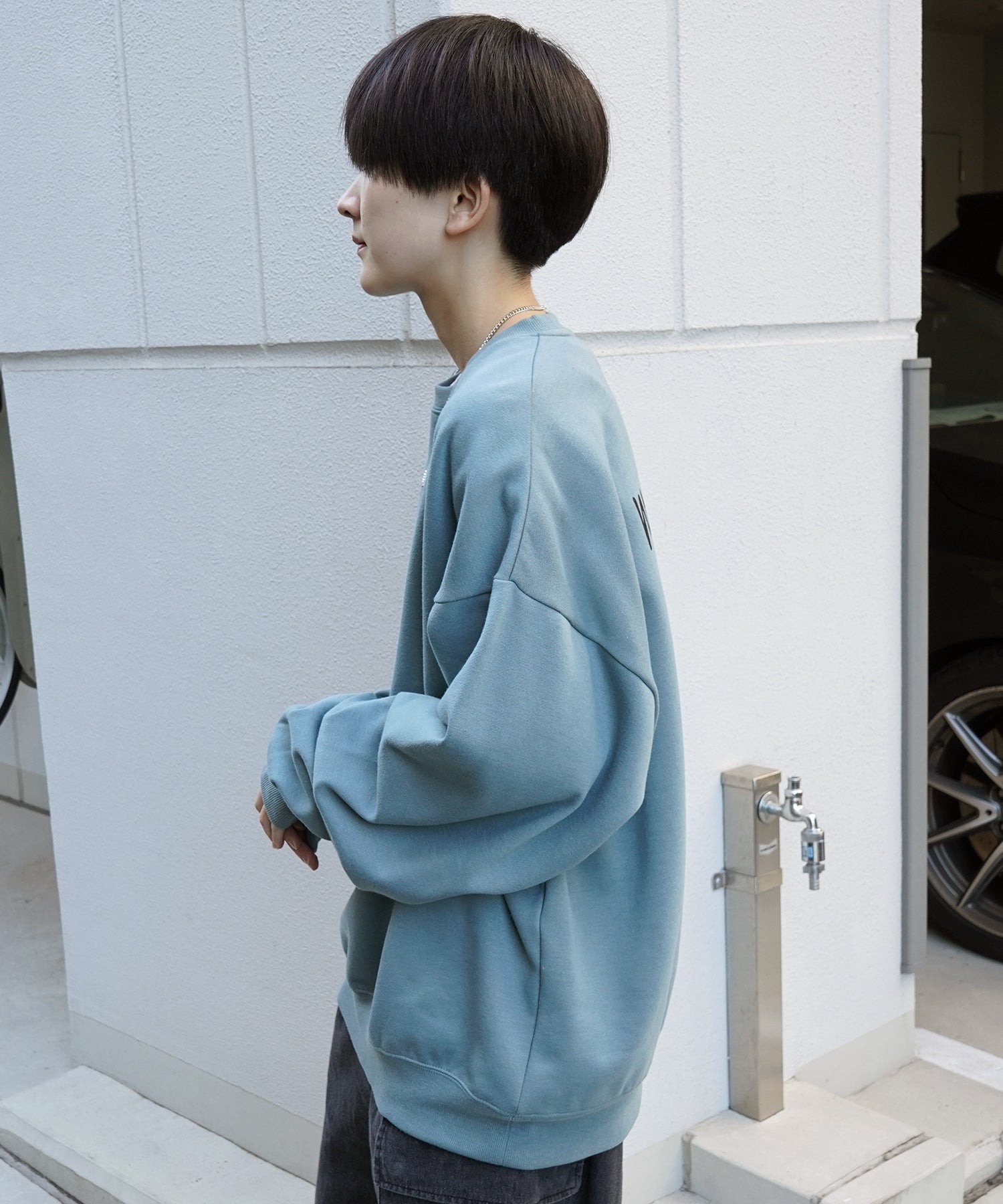 【MARK GONZALES ARTWORK COLLECTION / マーク ゴンザレス】別注 ビッグシルエット イラストバックプリント プルオーバースウェット