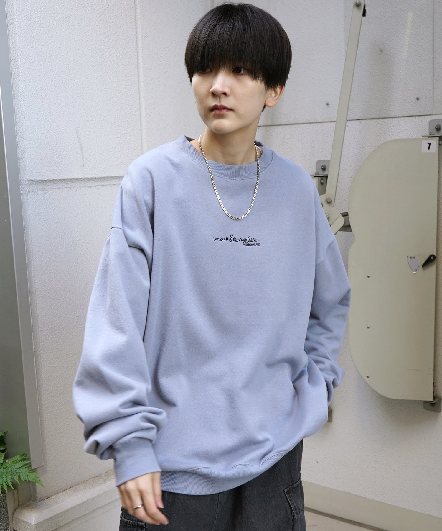 【MARK GONZALES ARTWORK COLLECTION / マーク ゴンザレス】別注 ビッグシルエット イラストバックプリント プルオーバースウェット