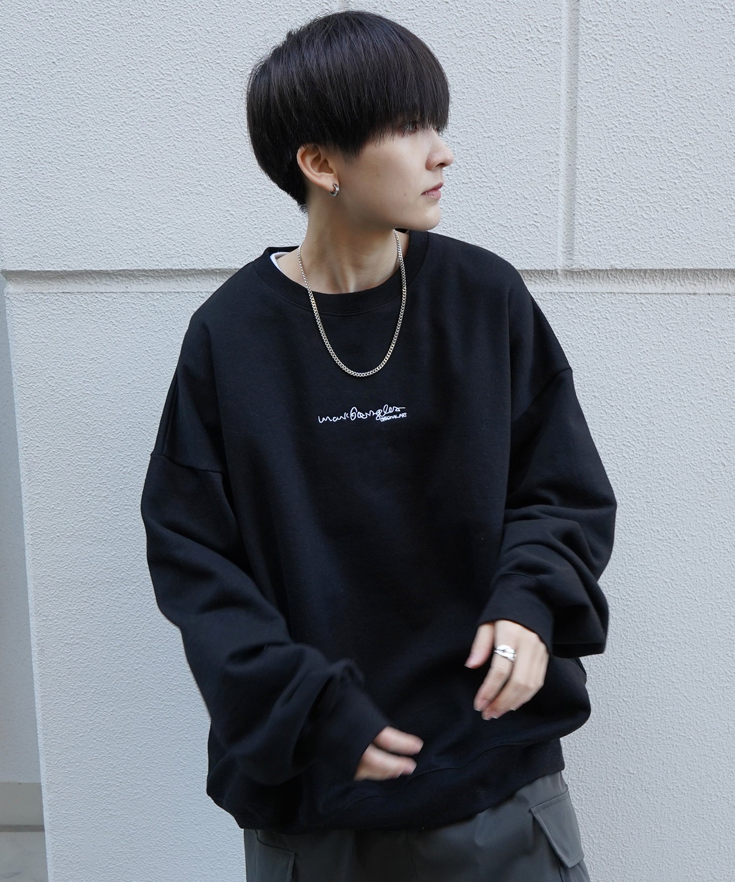 【MARK GONZALES ARTWORK COLLECTION / マーク ゴンザレス】別注 ビッグシルエット イラストバックプリント プルオーバースウェット