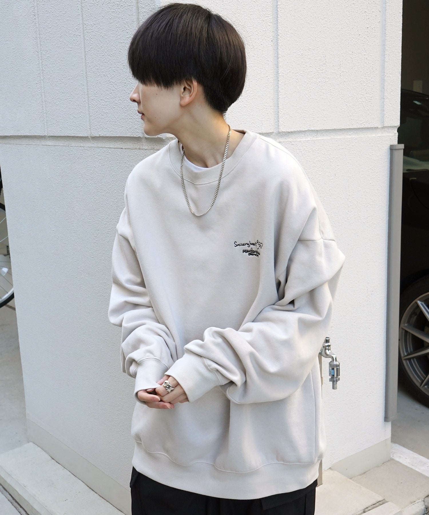 【MARK GONZALES ARTWORK COLLECTION / マーク ゴンザレス】別注 ビッグシルエット イラストバックプリント プルオーバースウェット