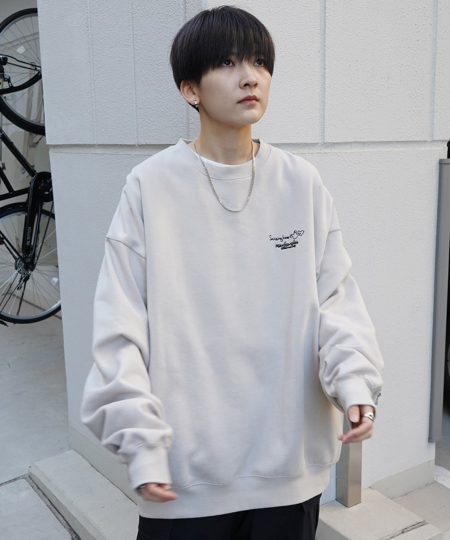 【MARK GONZALES ARTWORK COLLECTION / マーク ゴンザレス】別注 ビッグシルエット イラストバックプリント プルオーバースウェット