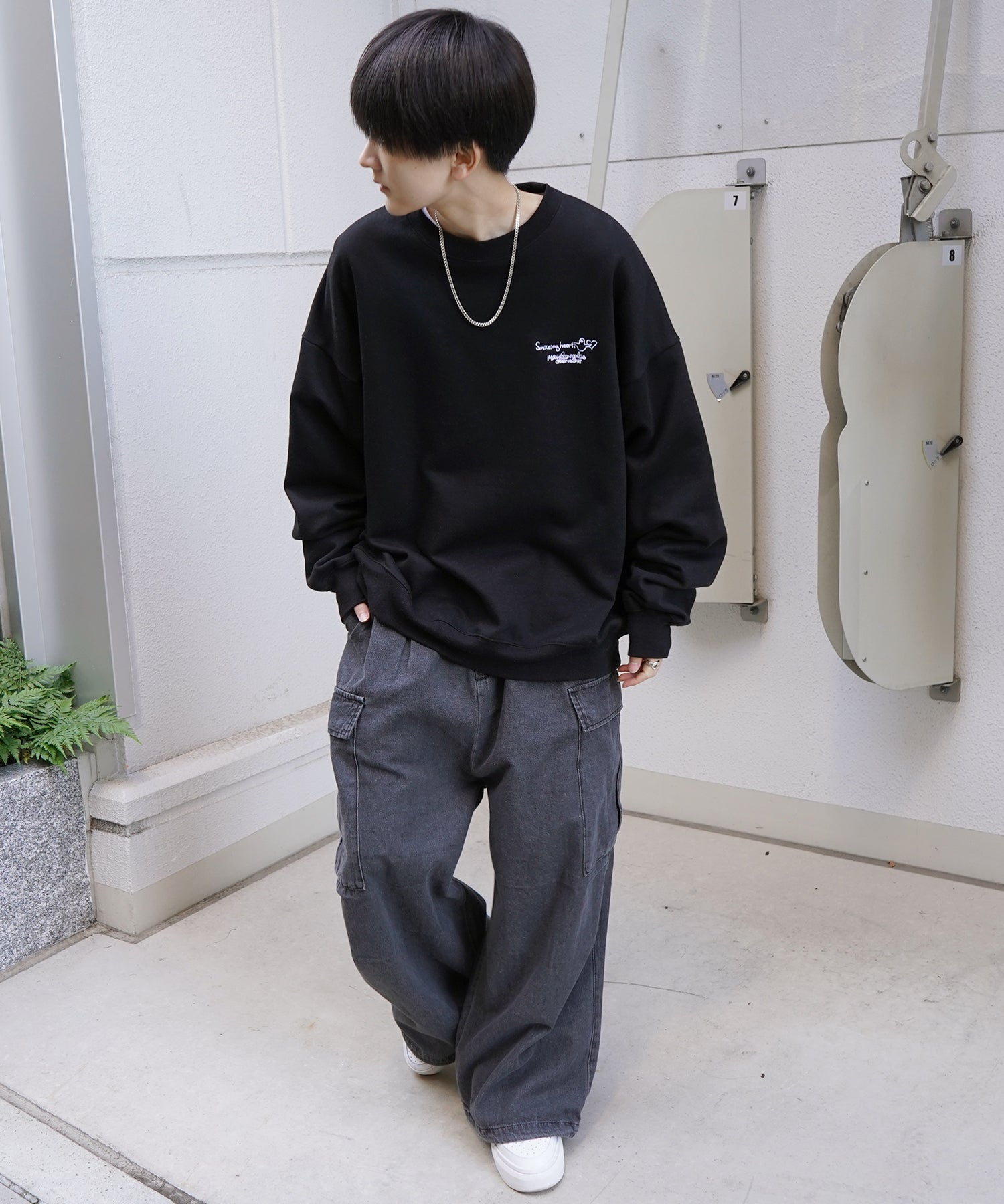 【MARK GONZALES ARTWORK COLLECTION / マーク ゴンザレス】別注 ビッグシルエット イラストバックプリント プルオーバースウェット