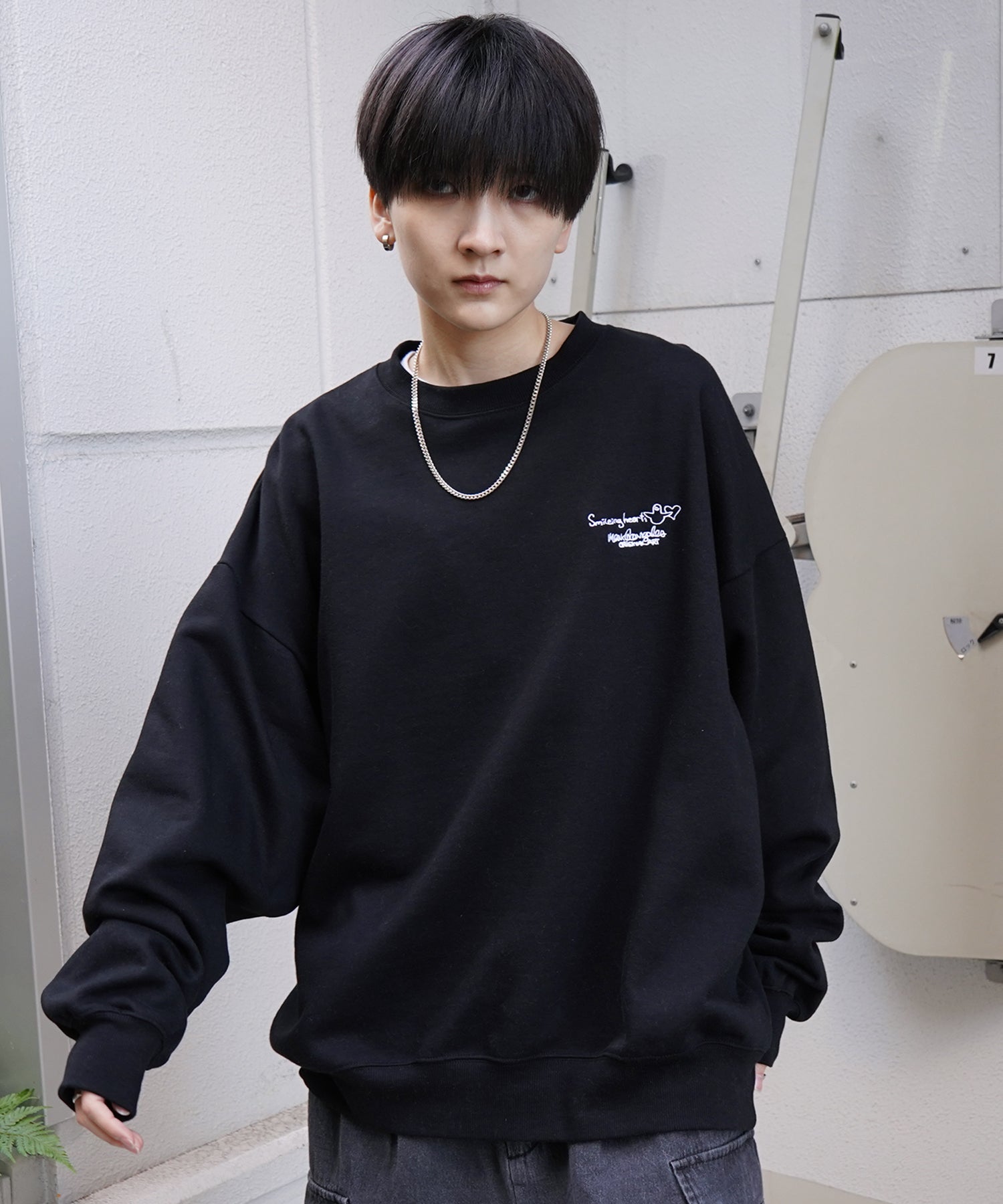 【MARK GONZALES ARTWORK COLLECTION / マーク ゴンザレス】別注 ビッグシルエット イラストバックプリント プルオーバースウェット