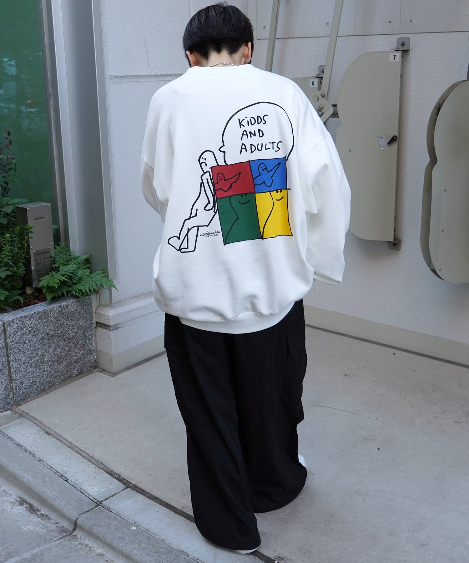 【MARK GONZALES ARTWORK COLLECTION / マーク ゴンザレス】別注 ビッグシルエット イラストバックプリント プルオーバースウェット