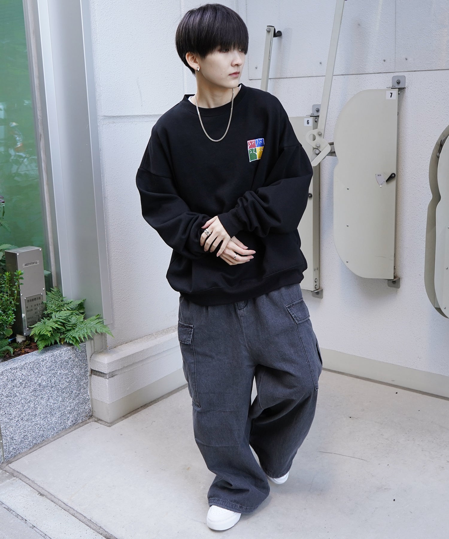 【MARK GONZALES ARTWORK COLLECTION / マーク ゴンザレス】別注 ビッグシルエット イラストバックプリント プルオーバースウェット