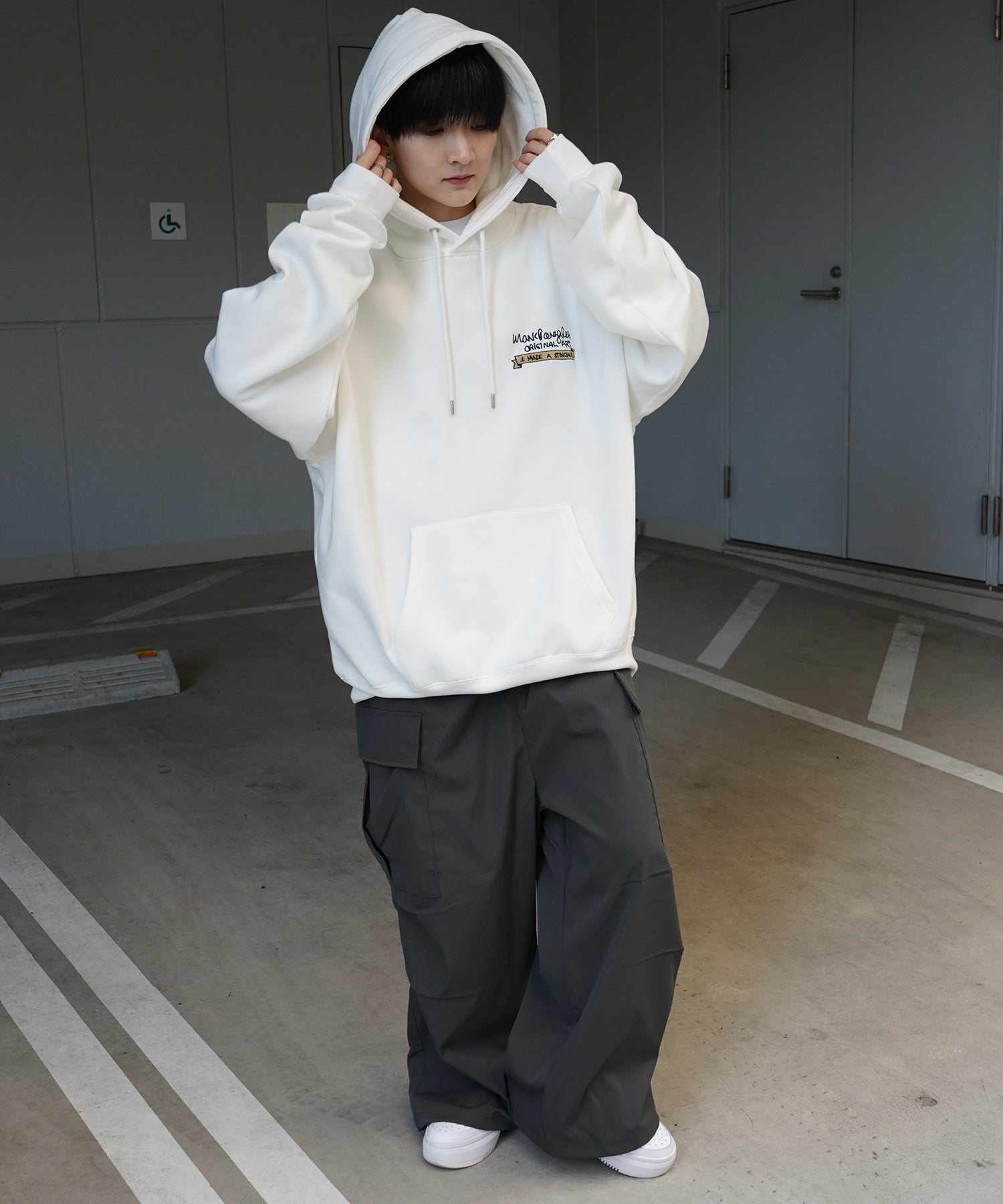 【MARK GONZALES ARTWORK COLLECTION / マーク ゴンザレス】別注 ビッグシルエット イラストバックプリント プルオーバーパーカー
