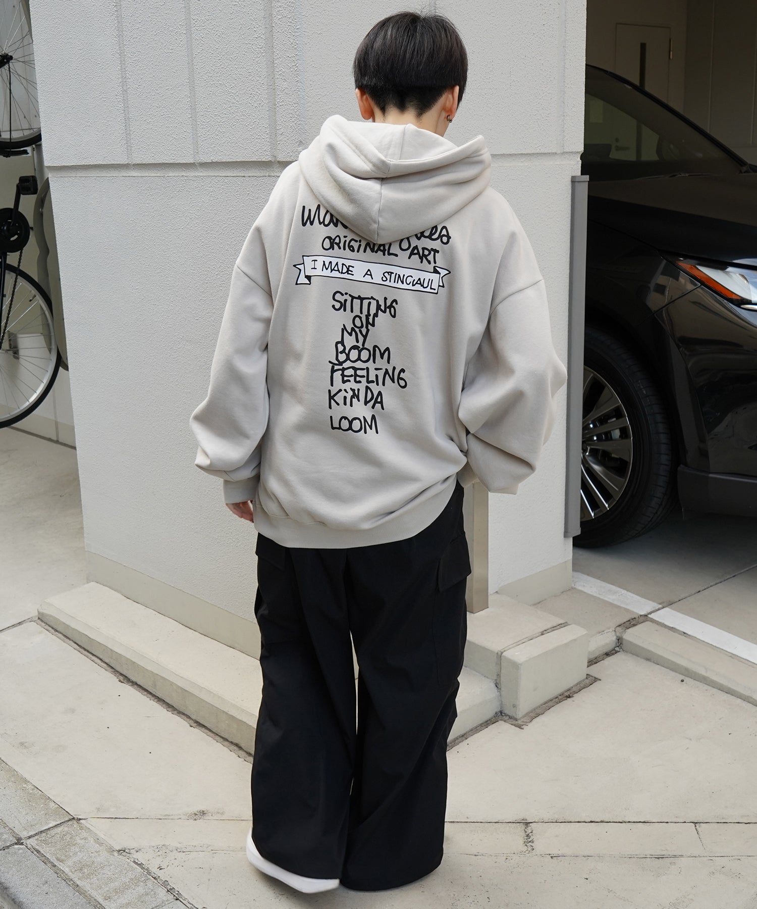 【MARK GONZALES ARTWORK COLLECTION / マーク ゴンザレス】別注 ビッグシルエット イラストバックプリント プルオーバーパーカー