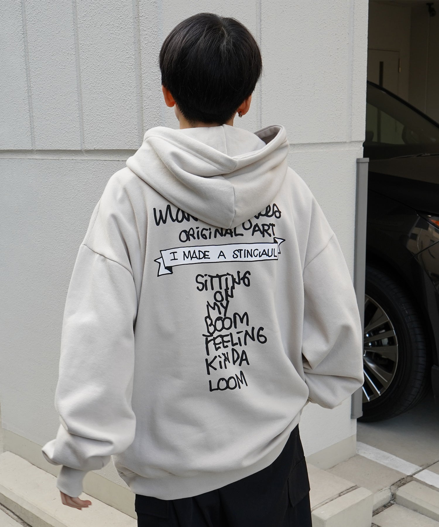 【MARK GONZALES ARTWORK COLLECTION / マーク ゴンザレス】別注 ビッグシルエット イラストバックプリント プルオーバーパーカー