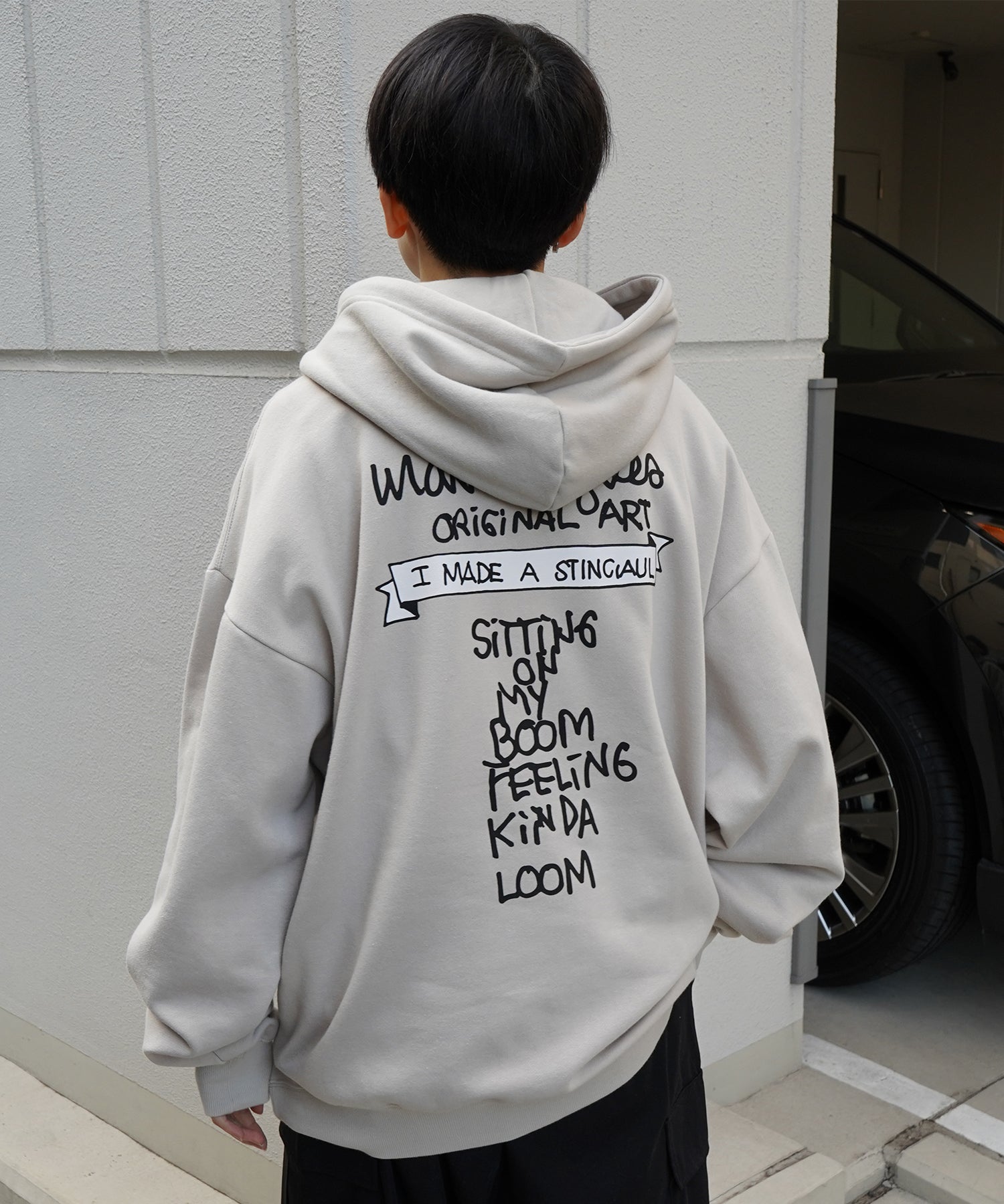 【MARK GONZALES ARTWORK COLLECTION / マーク ゴンザレス】別注 ビッグシルエット イラストバックプリント プルオーバーパーカー