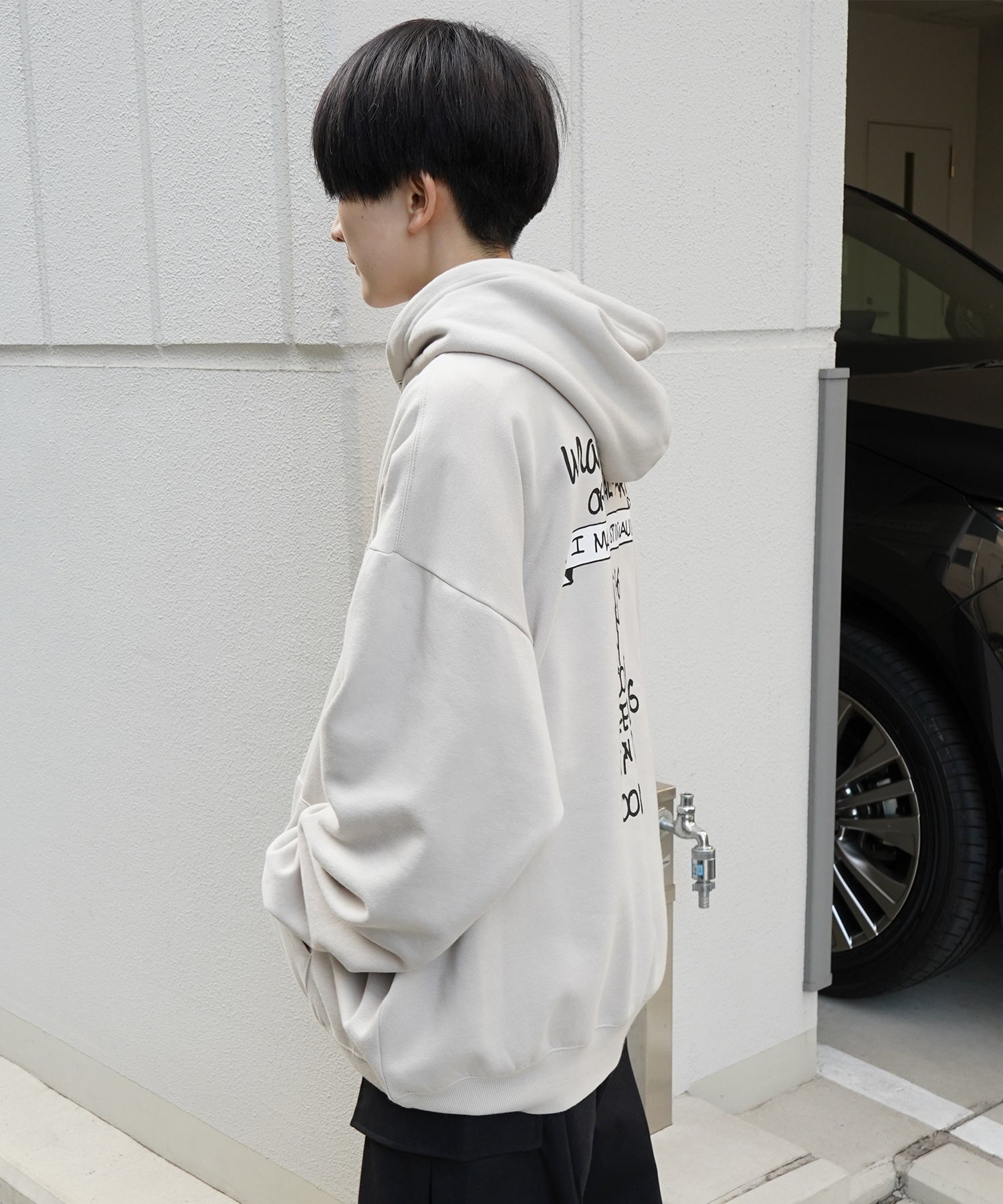 【MARK GONZALES ARTWORK COLLECTION / マーク ゴンザレス】別注 ビッグシルエット イラストバックプリント プルオーバーパーカー