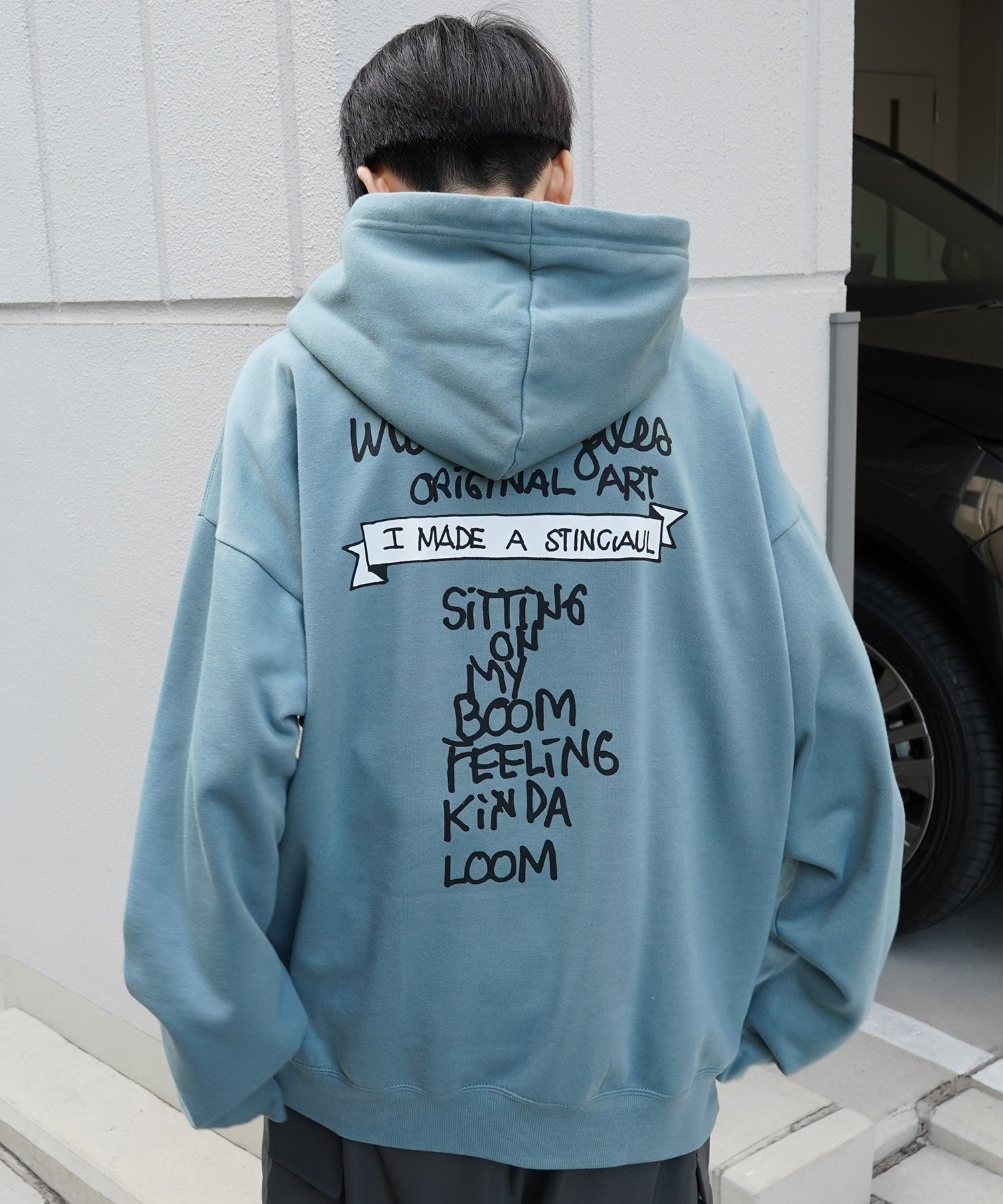 【MARK GONZALES ARTWORK COLLECTION / マーク ゴンザレス】別注 ビッグシルエット イラストバックプリント プルオーバーパーカー