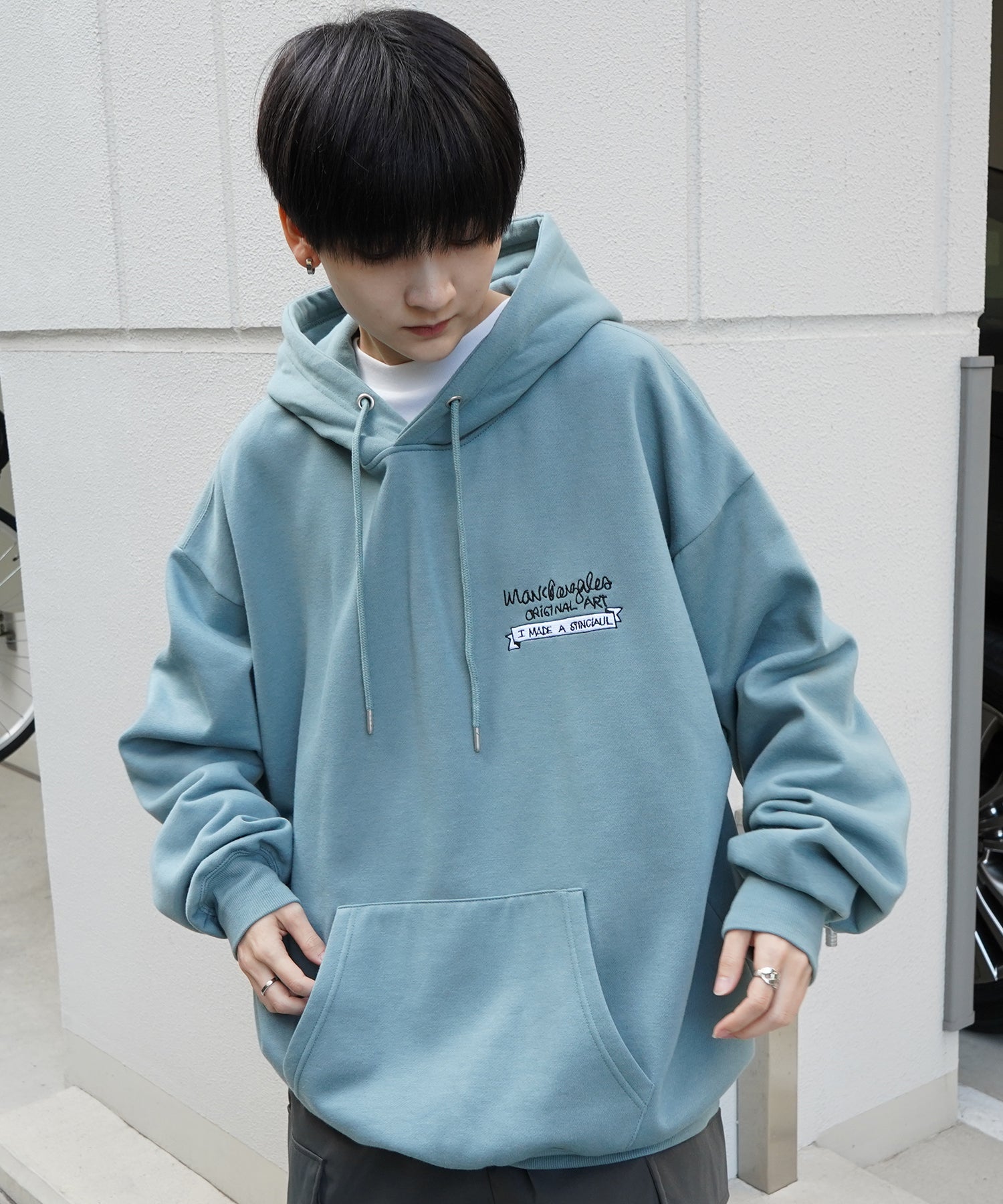 【MARK GONZALES ARTWORK COLLECTION / マーク ゴンザレス】別注 ビッグシルエット イラストバックプリント プルオーバーパーカー