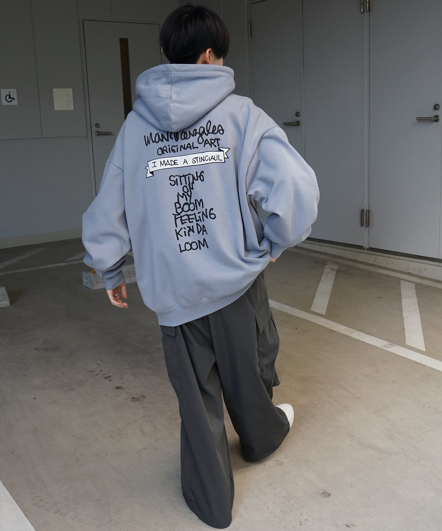 【MARK GONZALES ARTWORK COLLECTION / マーク ゴンザレス】別注 ビッグシルエット イラストバックプリント プルオーバーパーカー