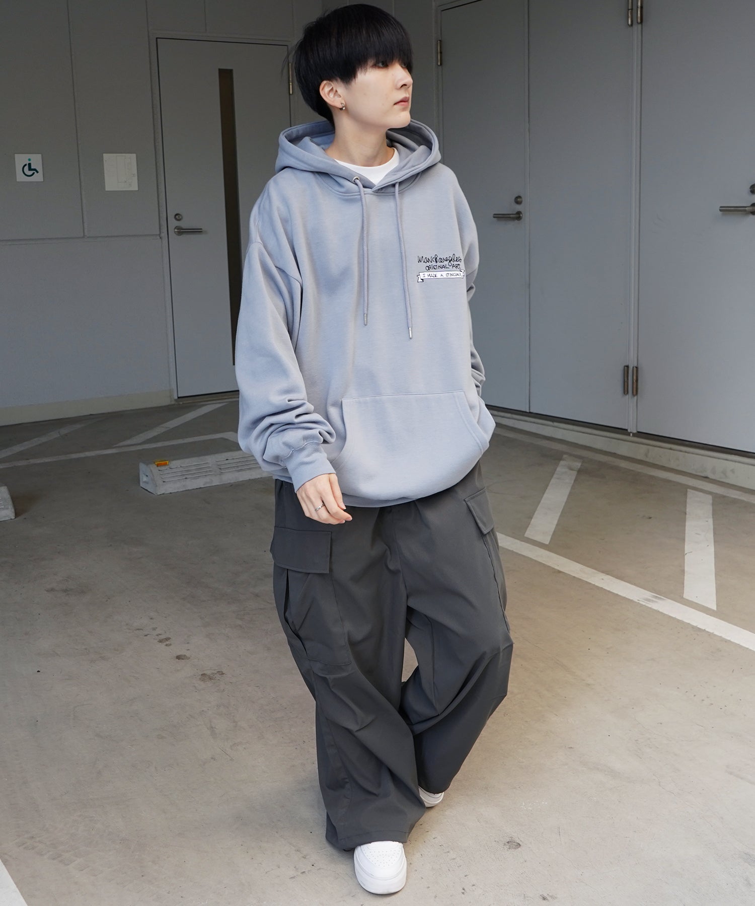 【MARK GONZALES ARTWORK COLLECTION / マーク ゴンザレス】別注 ビッグシルエット イラストバックプリント プルオーバーパーカー