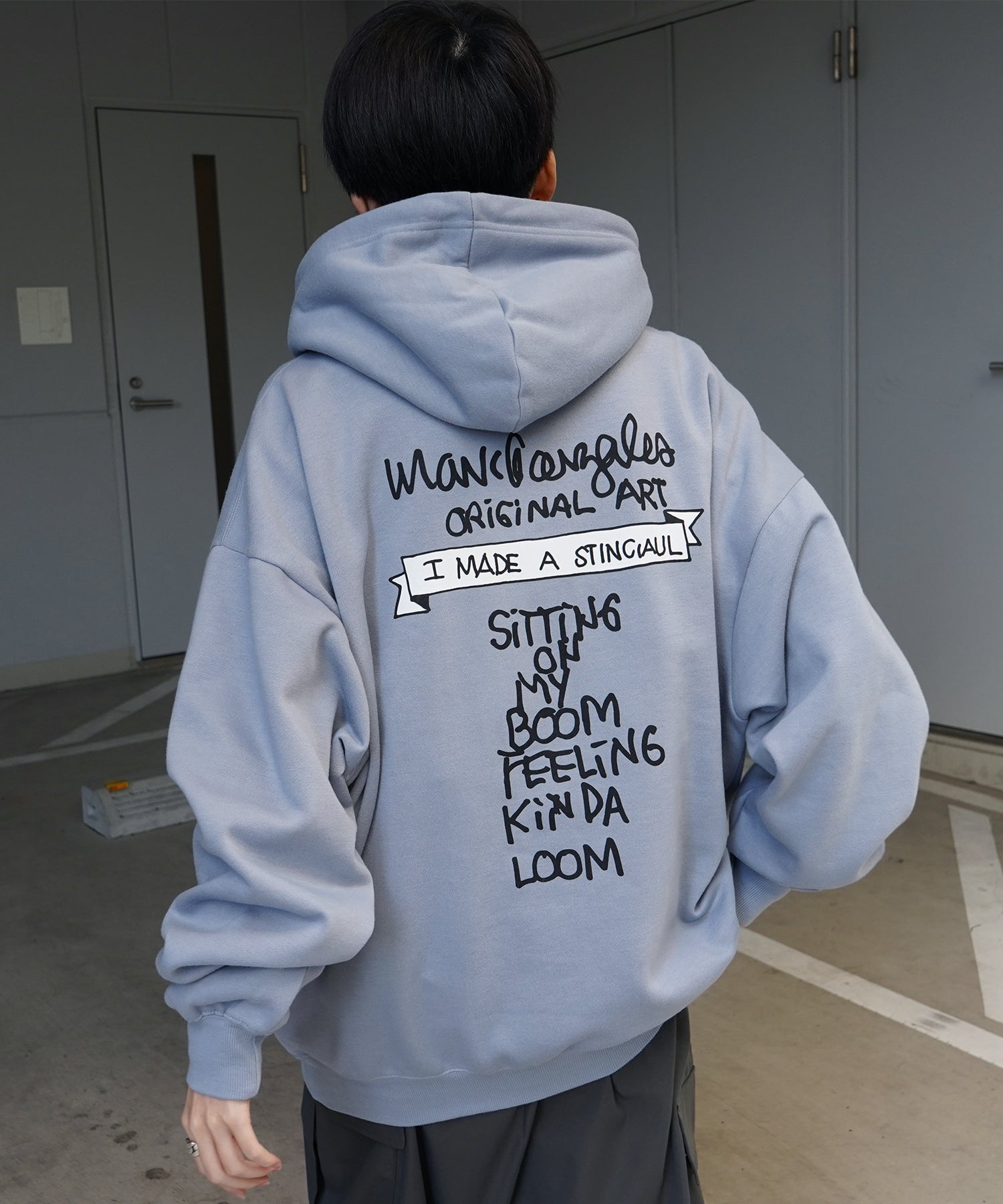 【MARK GONZALES ARTWORK COLLECTION / マーク ゴンザレス】別注 ビッグシルエット イラストバックプリント プルオーバーパーカー
