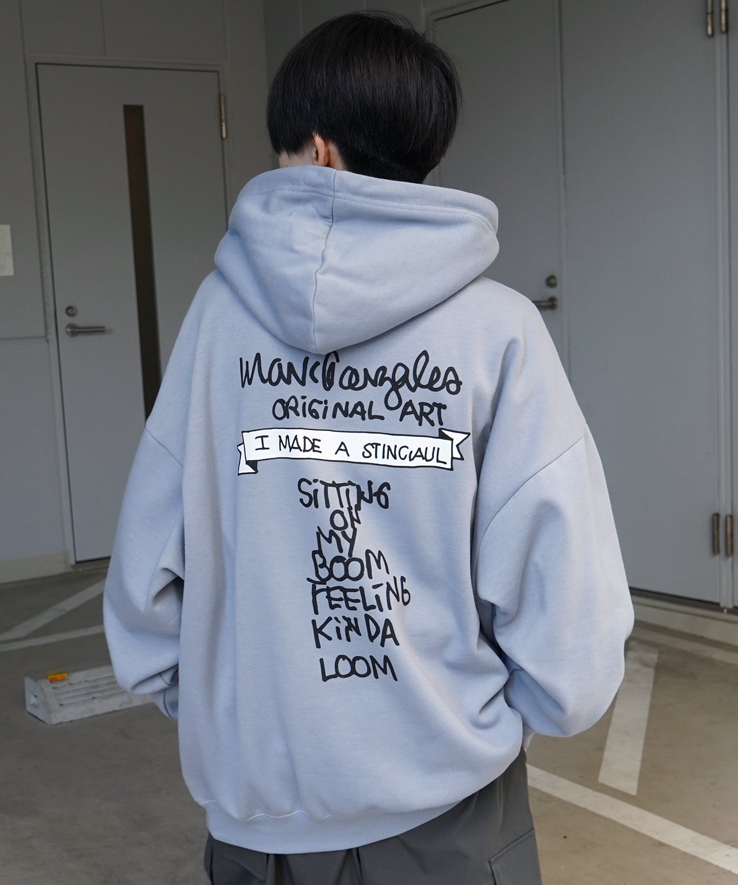 【MARK GONZALES ARTWORK COLLECTION / マーク ゴンザレス】別注 ビッグシルエット イラストバックプリント プルオーバーパーカー