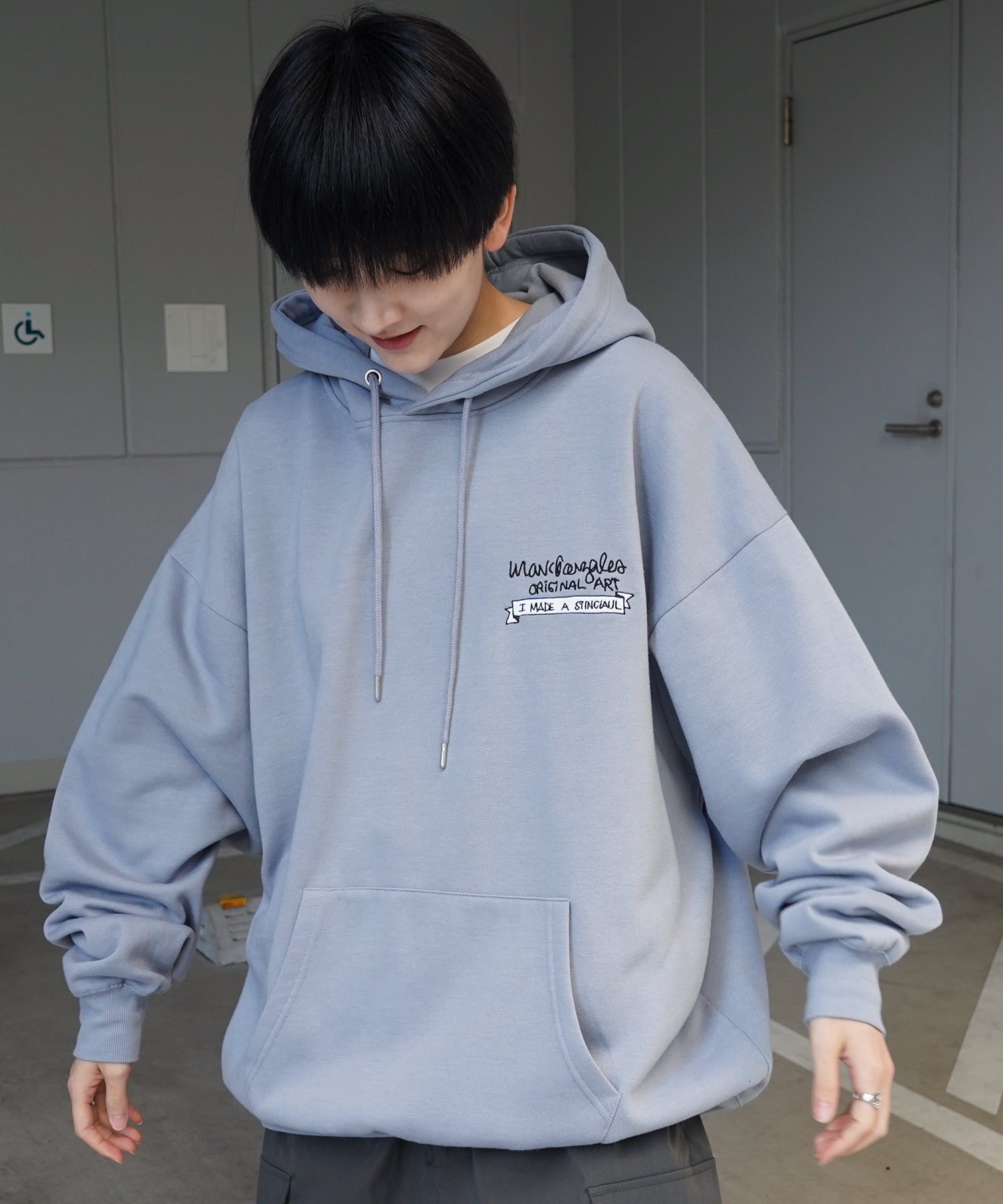 【MARK GONZALES ARTWORK COLLECTION / マーク ゴンザレス】別注 ビッグシルエット イラストバックプリント プルオーバーパーカー