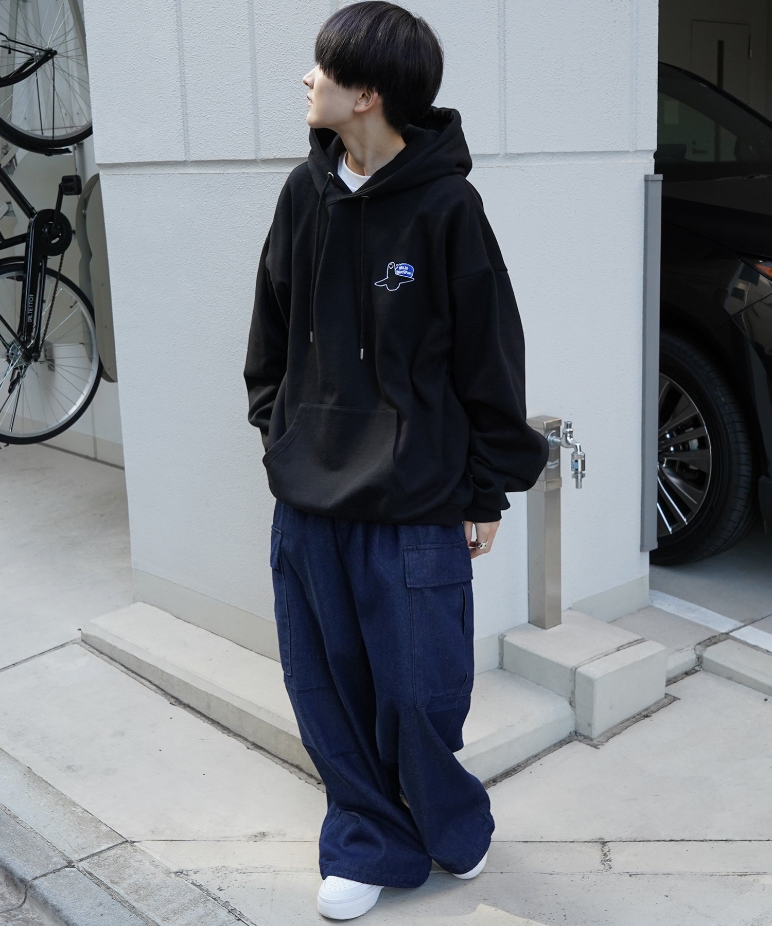 【MARK GONZALES ARTWORK COLLECTION / マーク ゴンザレス】別注 ビッグシルエット イラストバックプリント プルオーバーパーカー