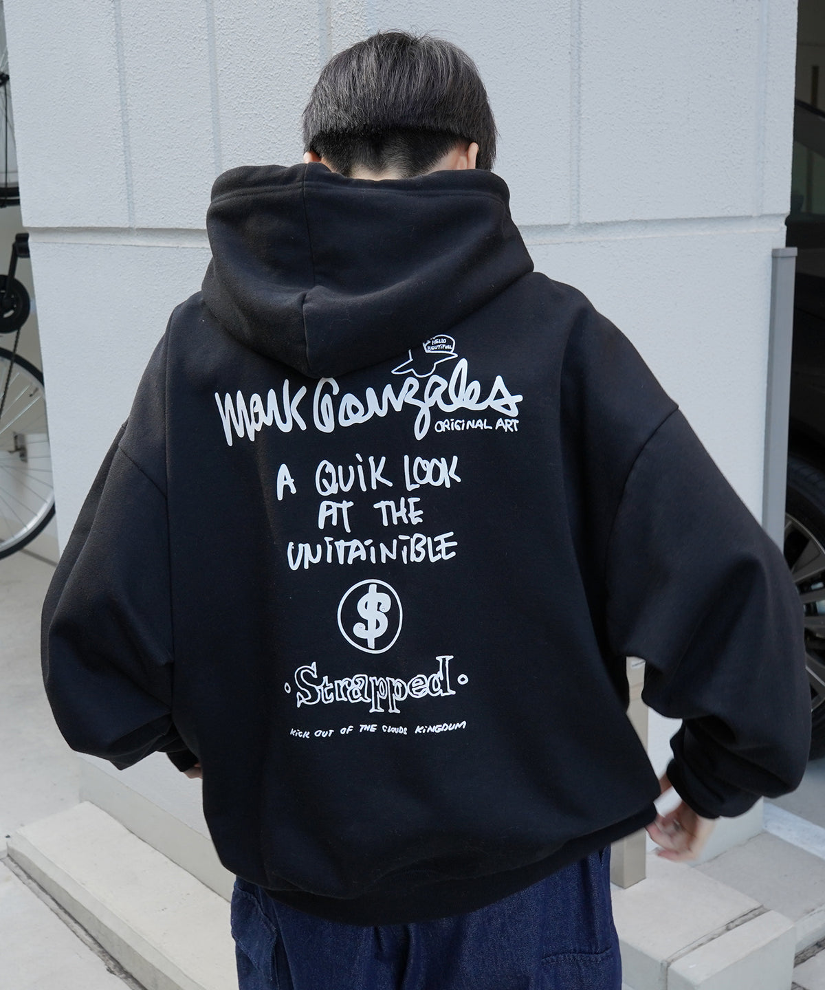 【MARK GONZALES ARTWORK COLLECTION / マーク ゴンザレス】別注 ビッグシルエット イラストバックプリント プルオーバーパーカー