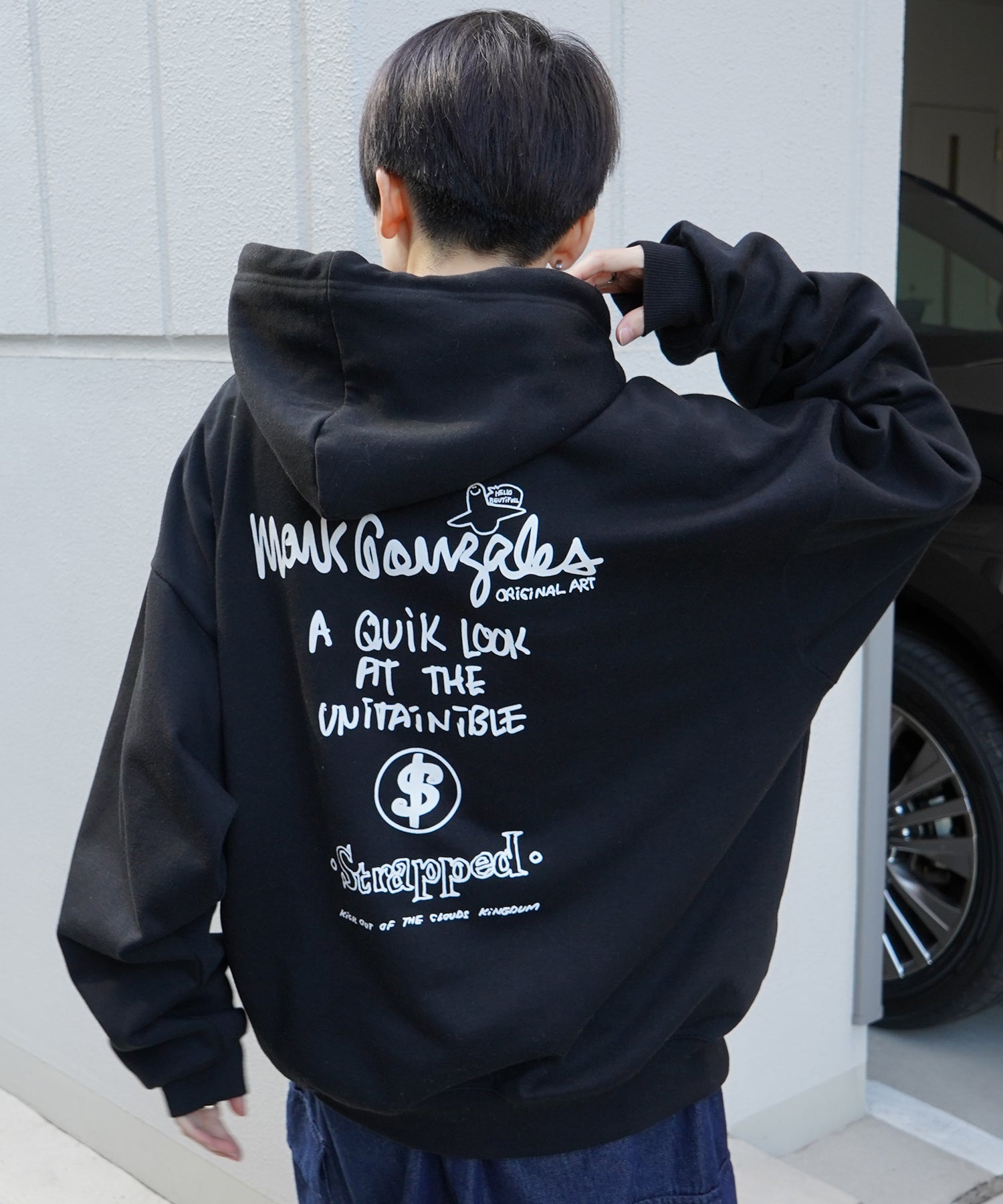 【MARK GONZALES ARTWORK COLLECTION / マーク ゴンザレス】別注 ビッグシルエット イラストバックプリント プルオーバーパーカー