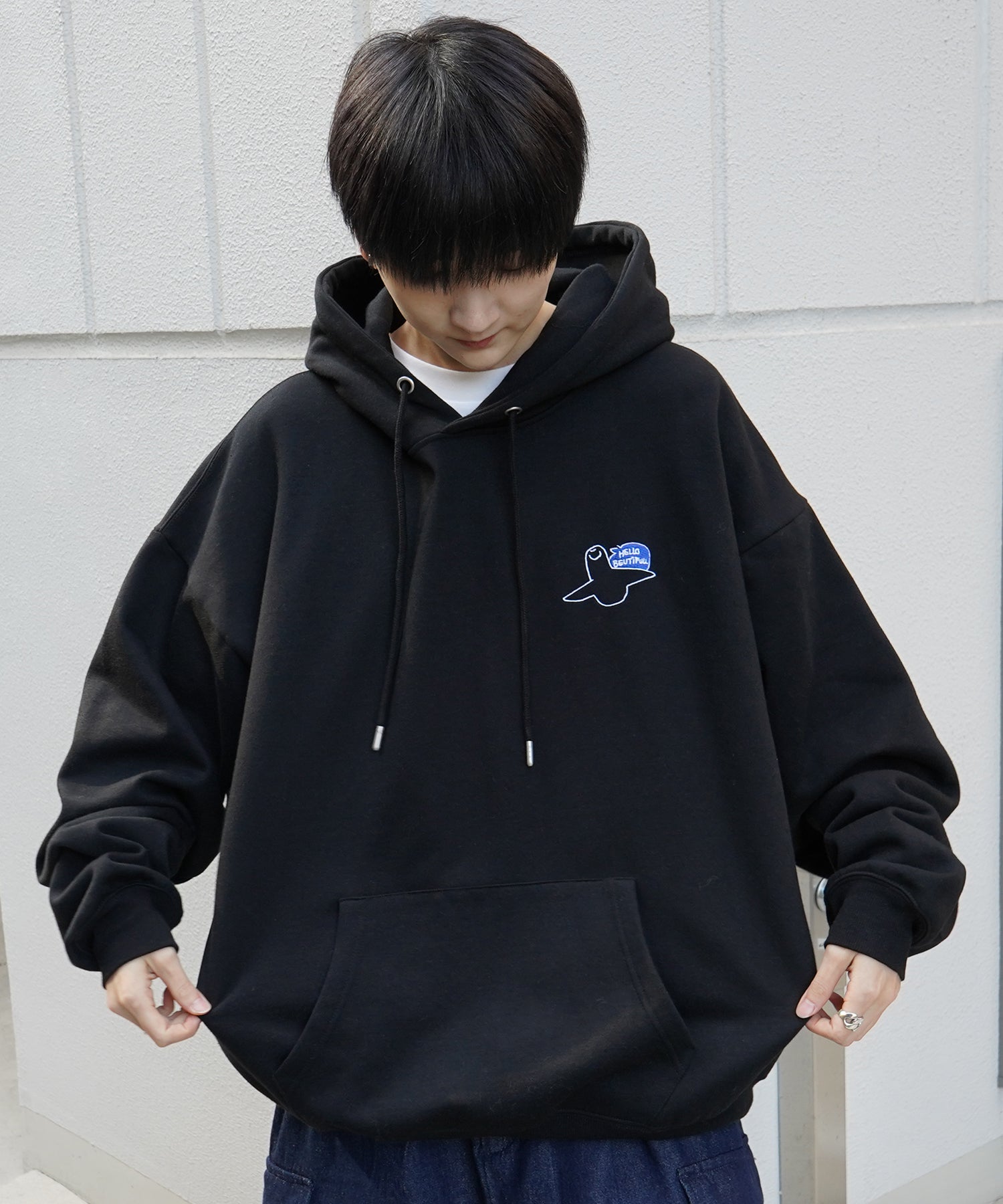 【MARK GONZALES ARTWORK COLLECTION / マーク ゴンザレス】別注 ビッグシルエット イラストバックプリント プルオーバーパーカー