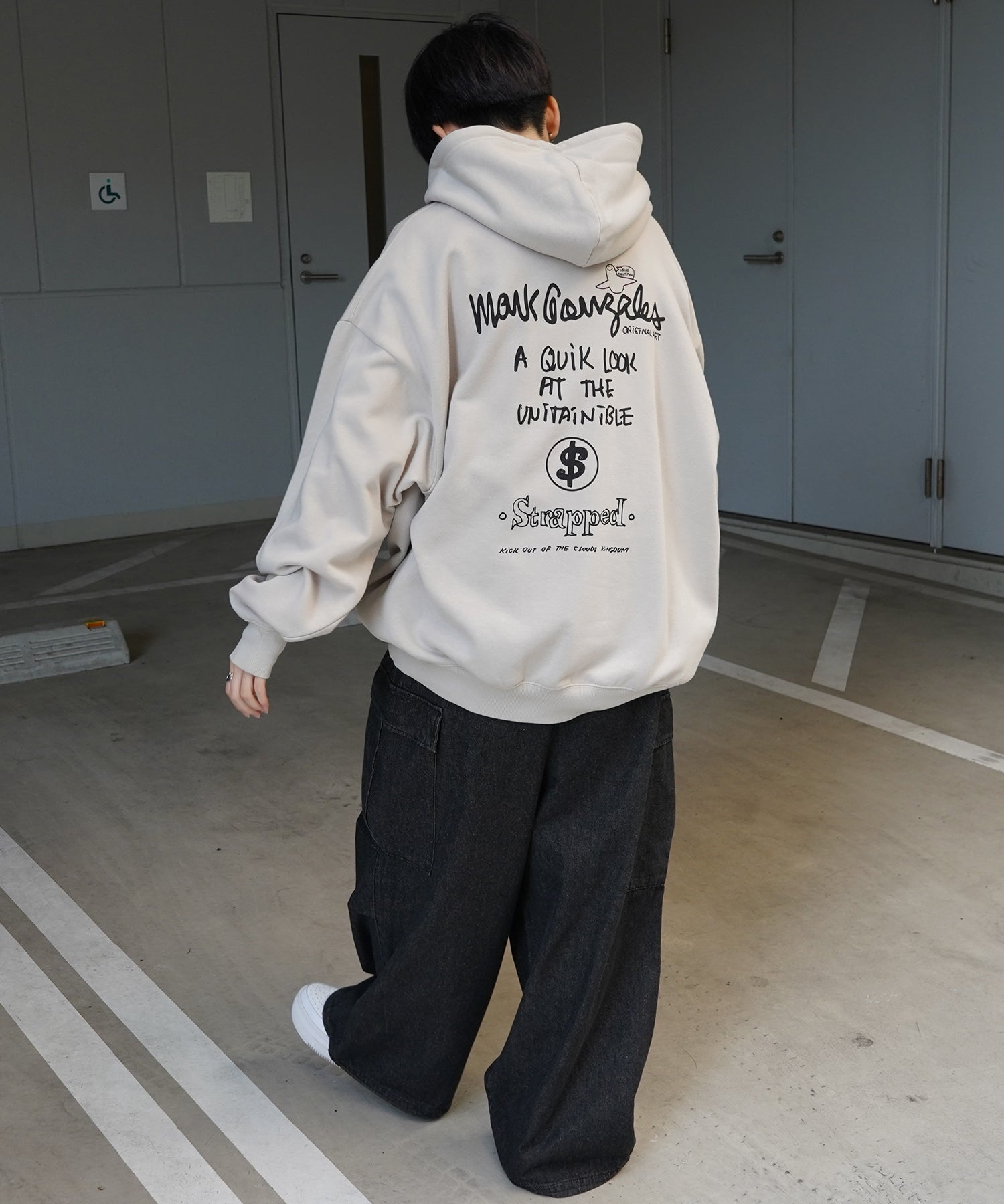 【MARK GONZALES ARTWORK COLLECTION / マーク ゴンザレス】別注 ビッグシルエット イラストバックプリント プルオーバーパーカー