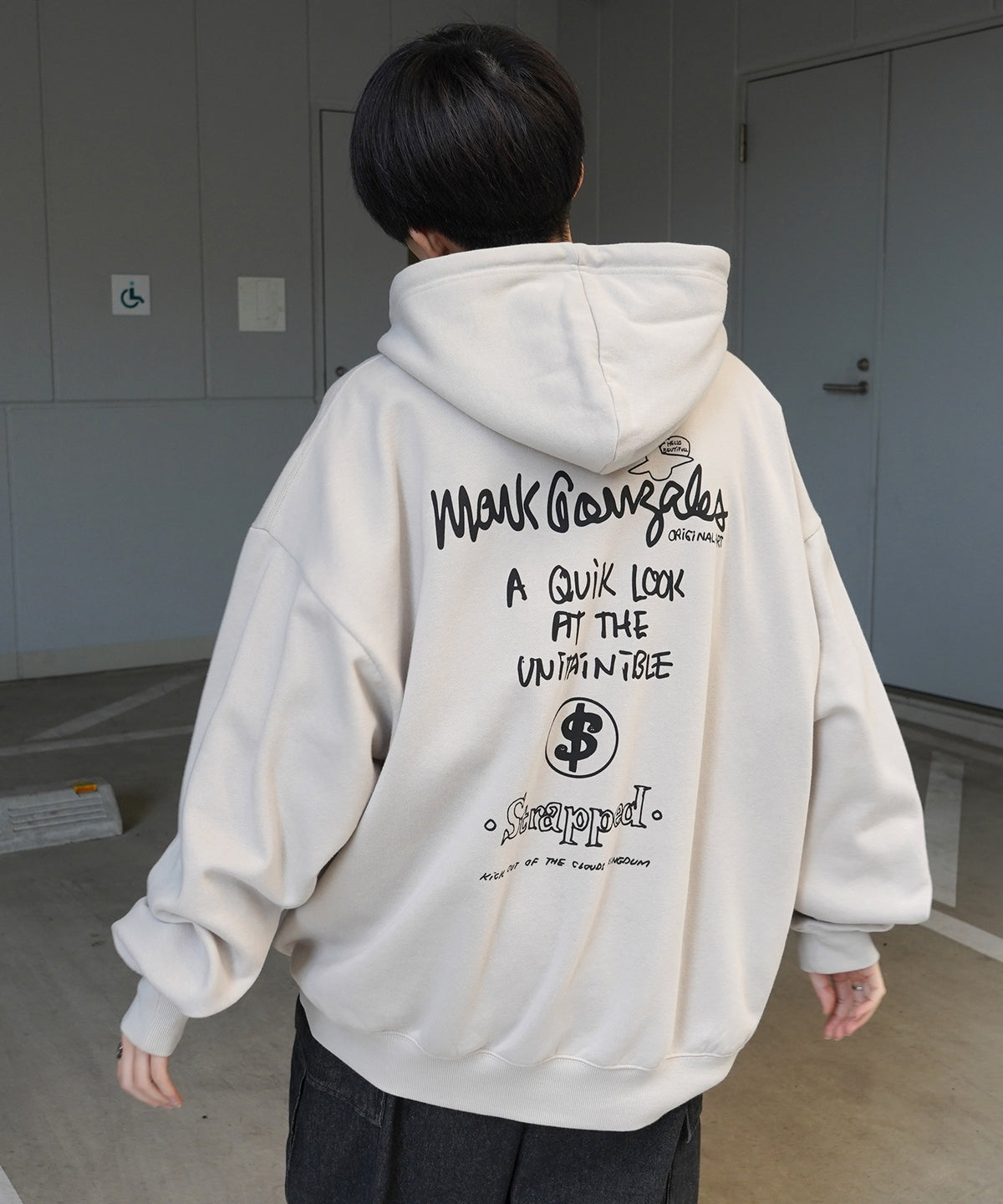 【MARK GONZALES ARTWORK COLLECTION / マーク ゴンザレス】別注 ビッグシルエット イラストバックプリント プルオーバーパーカー