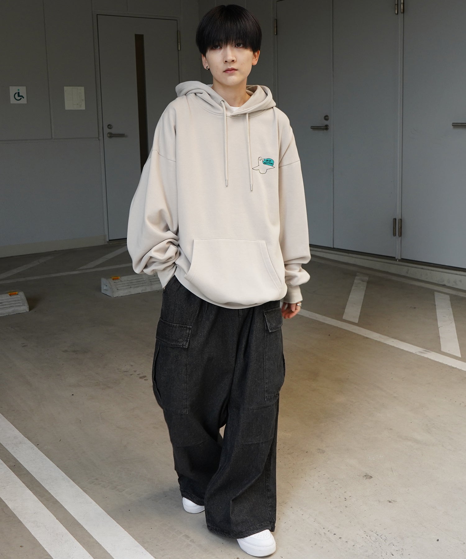 【MARK GONZALES ARTWORK COLLECTION / マーク ゴンザレス】別注 ビッグシルエット イラストバックプリント プルオーバーパーカー