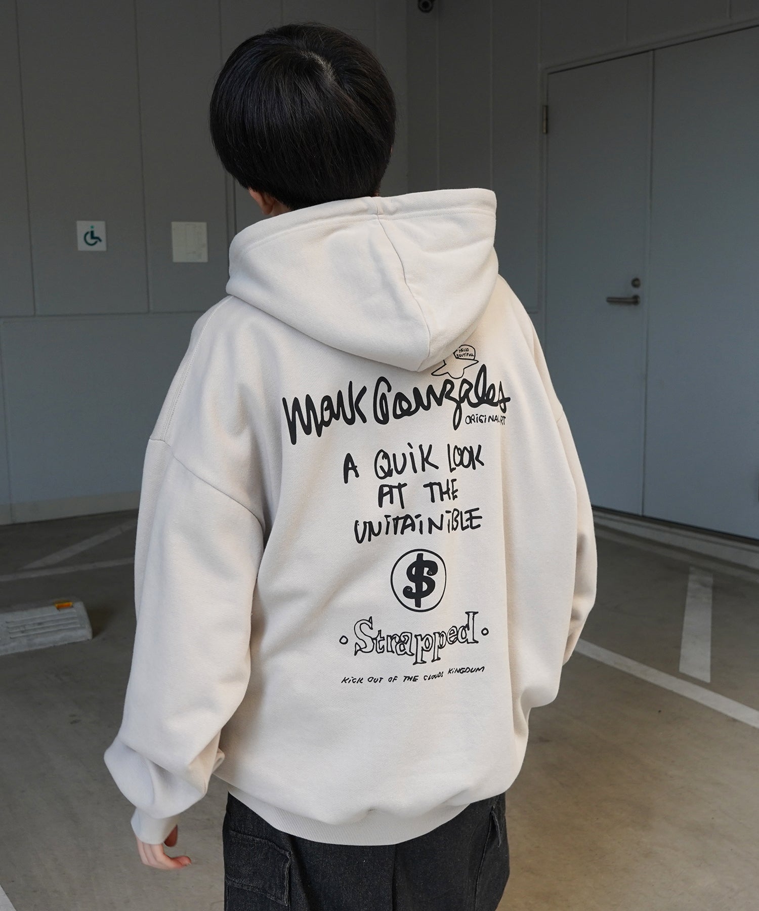 【MARK GONZALES ARTWORK COLLECTION / マーク ゴンザレス】別注 ビッグシルエット イラストバックプリント プルオーバーパーカー