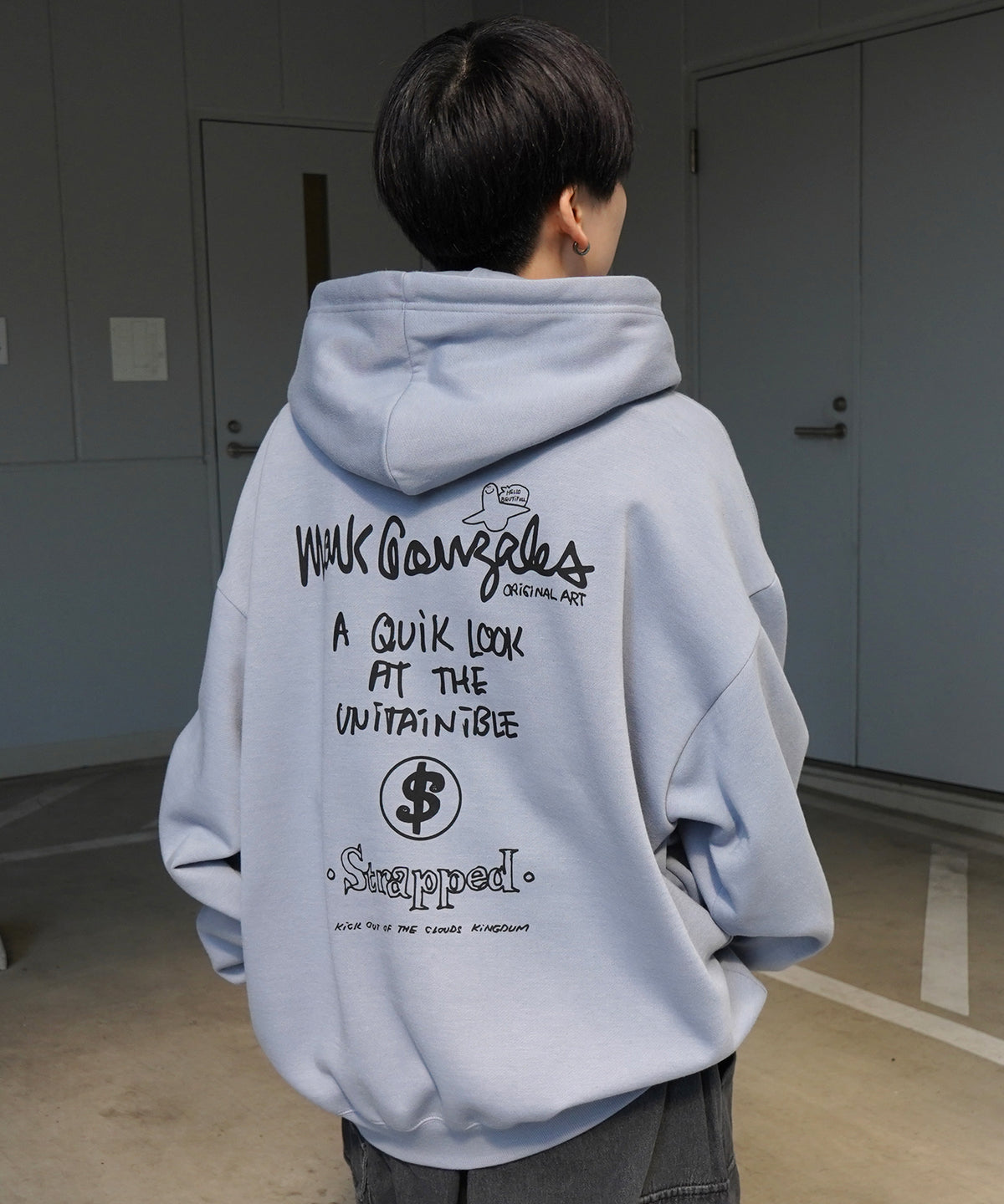 【MARK GONZALES ARTWORK COLLECTION / マーク ゴンザレス】別注 ビッグシルエット イラストバックプリント プルオーバーパーカー