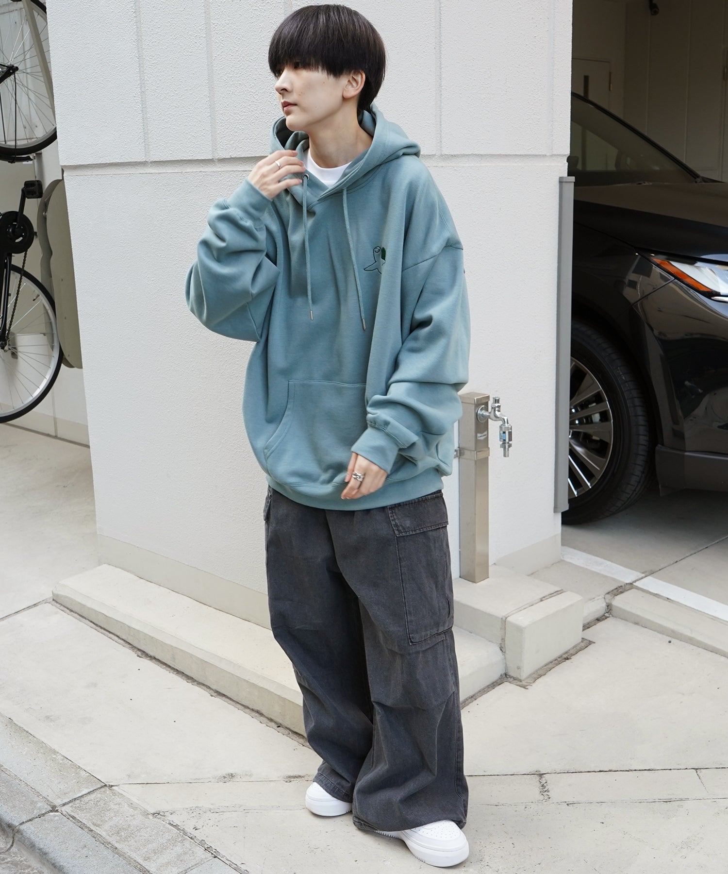 【MARK GONZALES ARTWORK COLLECTION / マーク ゴンザレス】別注 ビッグシルエット イラストバックプリント プルオーバーパーカー