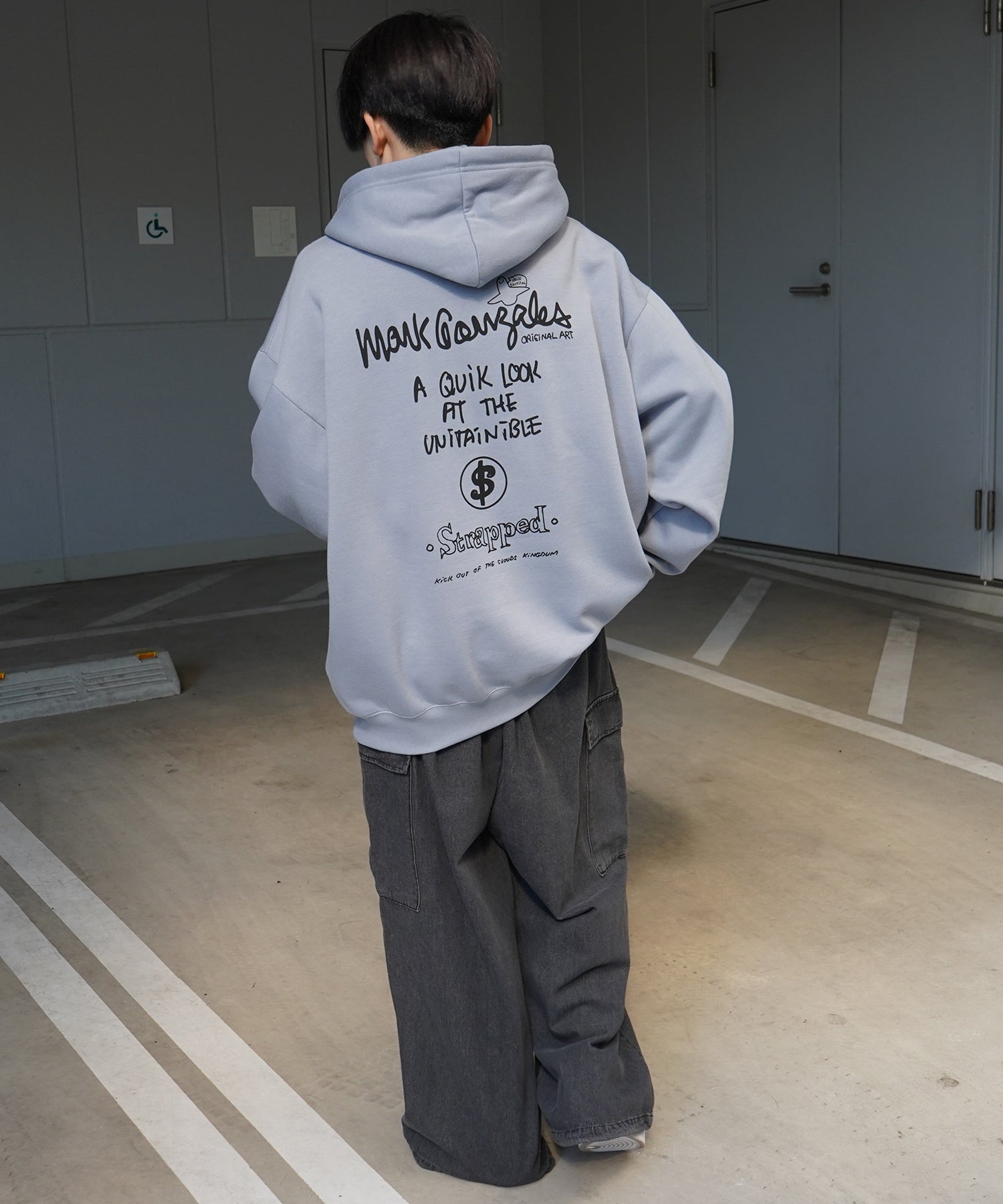 【MARK GONZALES ARTWORK COLLECTION / マーク ゴンザレス】別注 ビッグシルエット イラストバックプリント プルオーバーパーカー