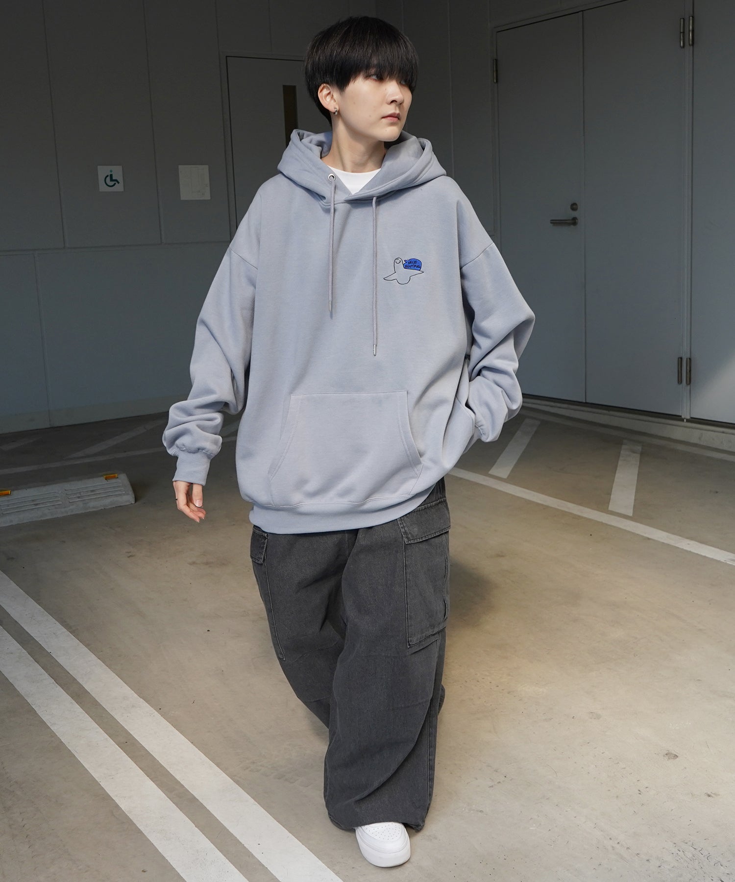 【MARK GONZALES ARTWORK COLLECTION / マーク ゴンザレス】別注 ビッグシルエット イラストバックプリント プルオーバーパーカー