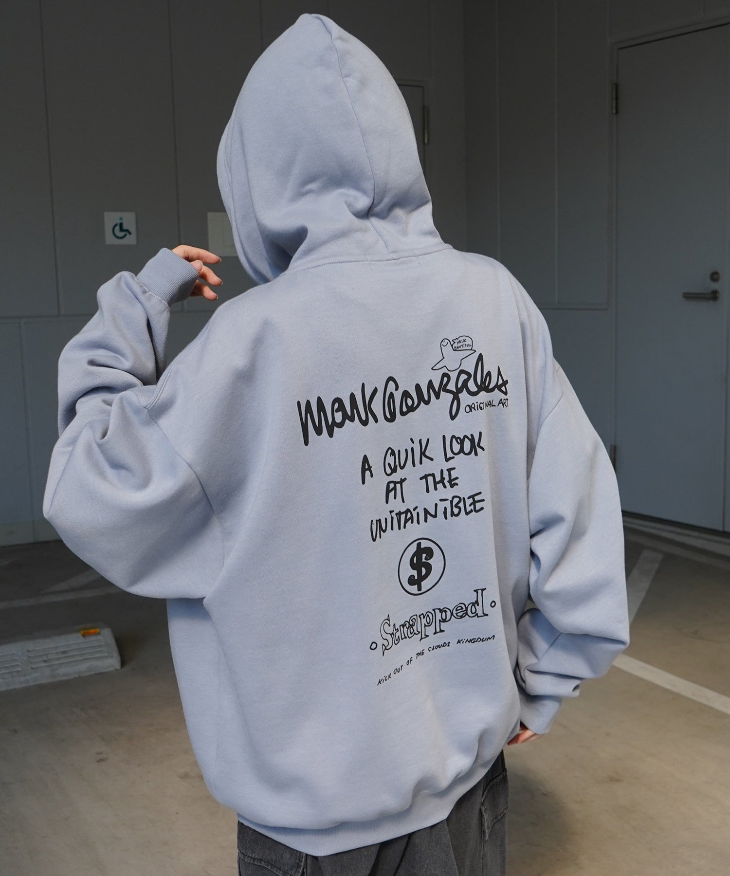 【MARK GONZALES ARTWORK COLLECTION / マーク ゴンザレス】別注 ビッグシルエット イラストバックプリント プルオーバーパーカー