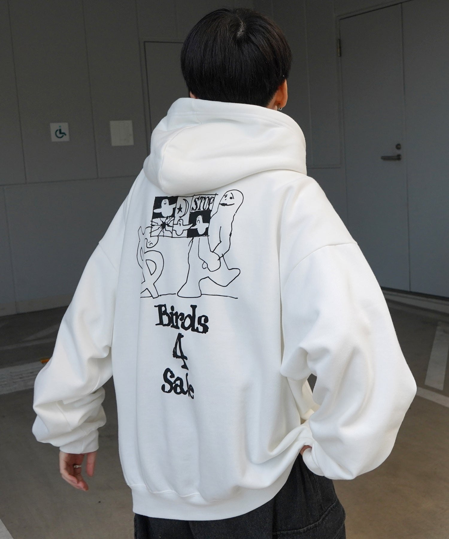 【MARK GONZALES ARTWORK COLLECTION / マーク ゴンザレス】別注 ビッグシルエット イラストバックプリント プルオーバーパーカー