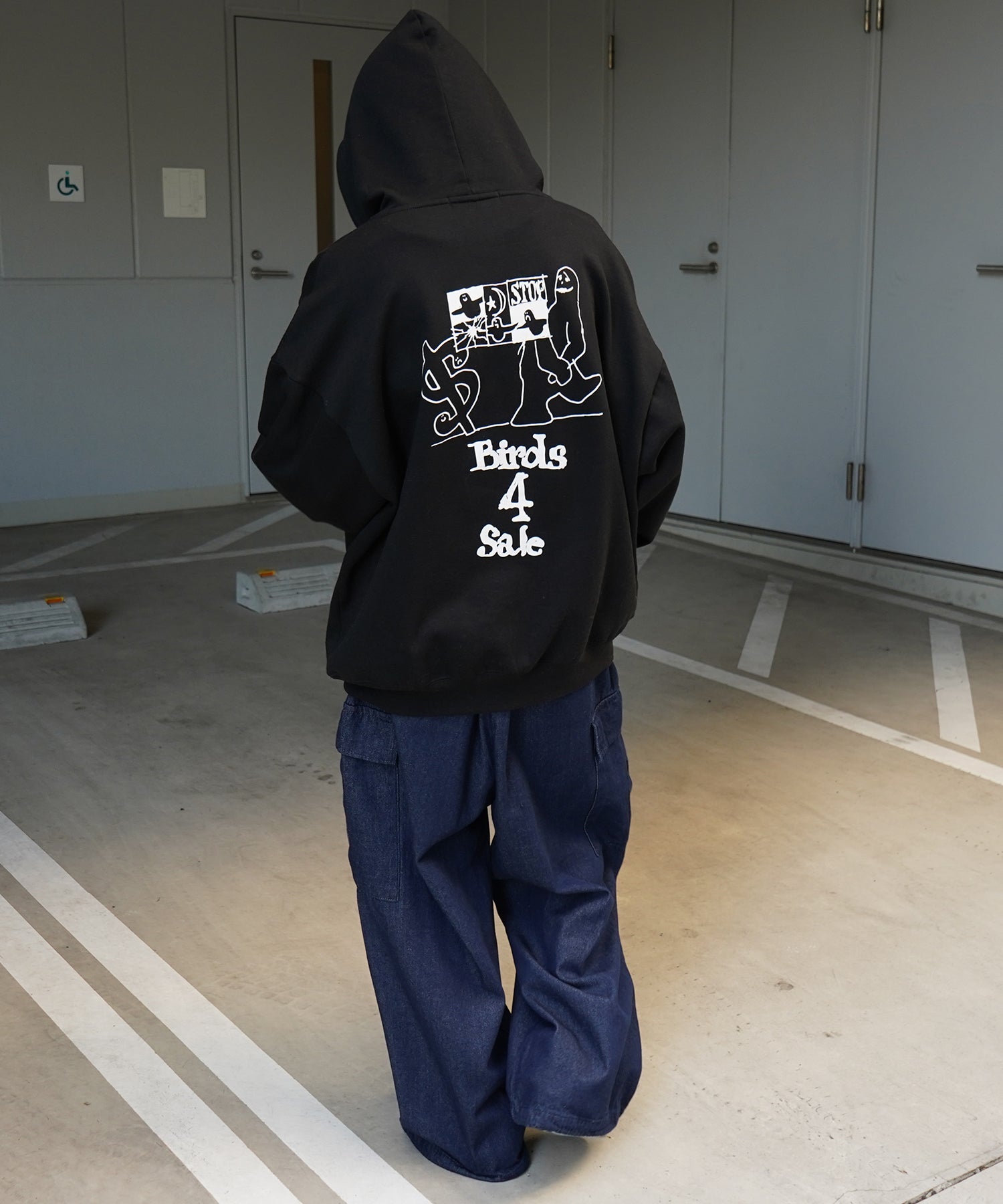【MARK GONZALES ARTWORK COLLECTION / マーク ゴンザレス】別注 ビッグシルエット イラストバックプリント プルオーバーパーカー