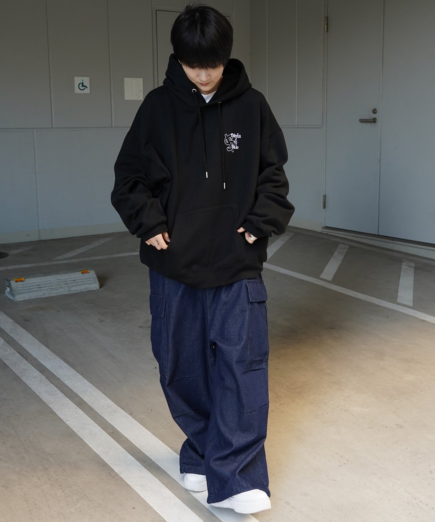【MARK GONZALES ARTWORK COLLECTION / マーク ゴンザレス】別注 ビッグシルエット イラストバックプリント プルオーバーパーカー