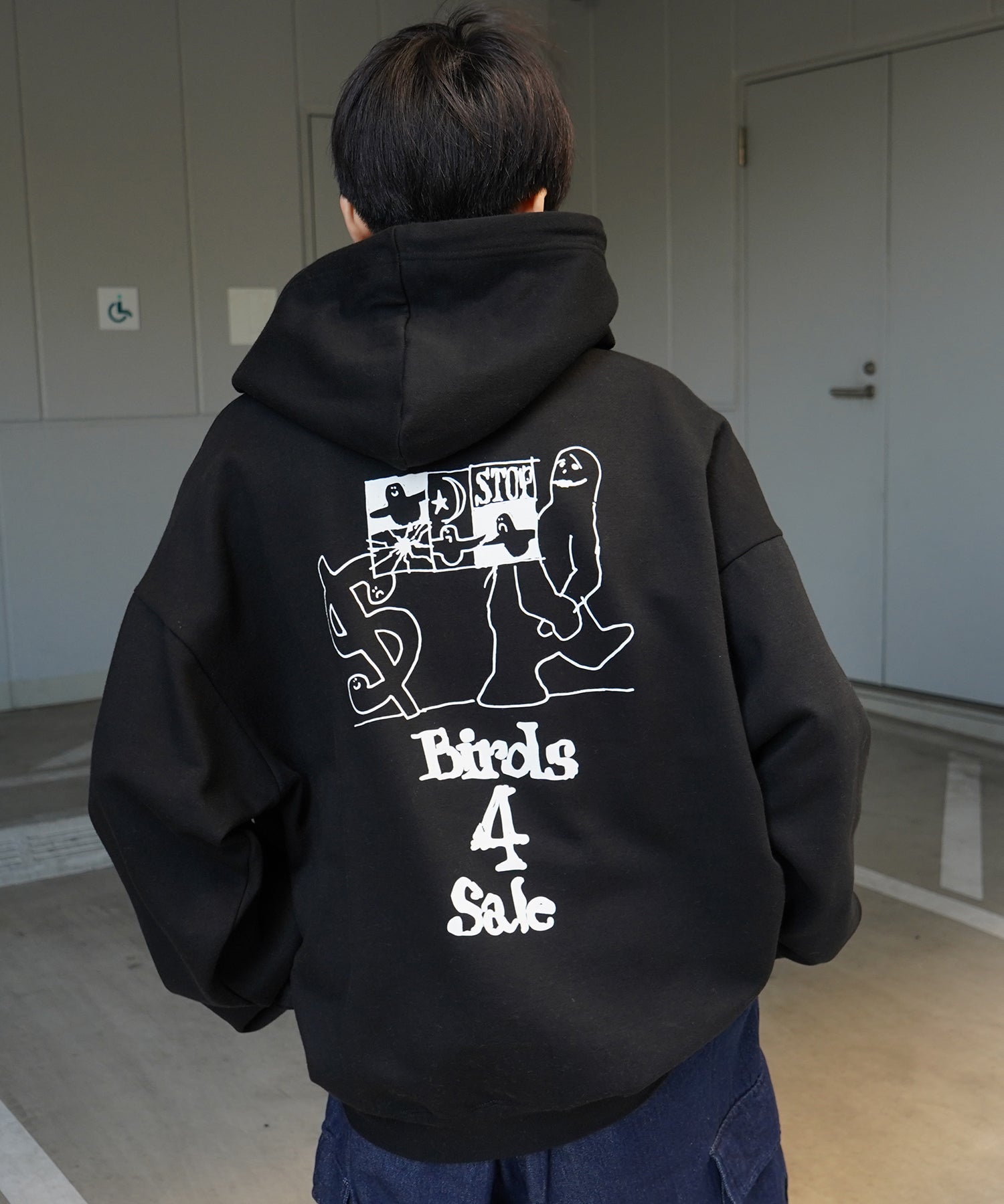 【MARK GONZALES ARTWORK COLLECTION / マーク ゴンザレス】別注 ビッグシルエット イラストバックプリント プルオーバーパーカー