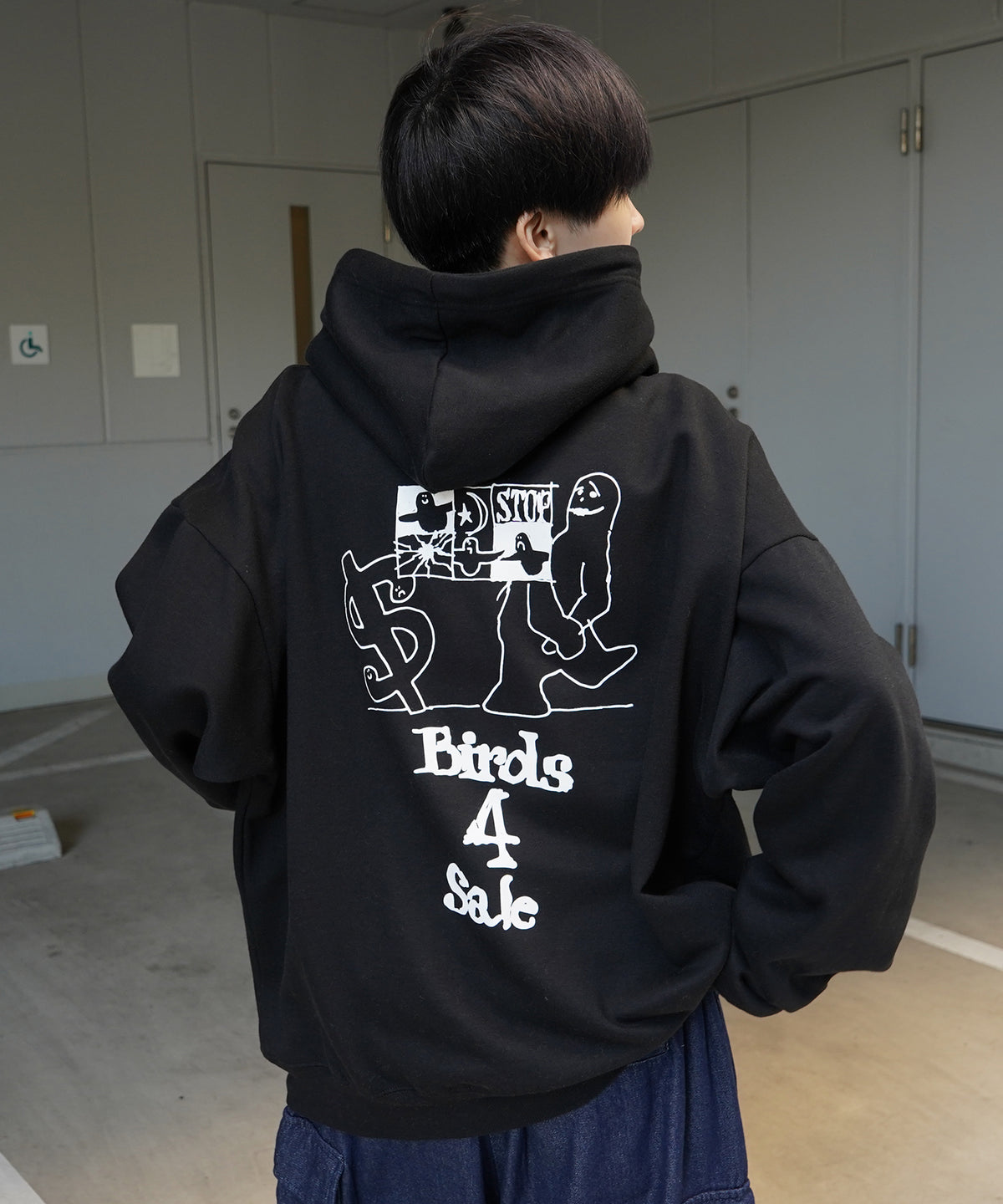 【MARK GONZALES ARTWORK COLLECTION / マーク ゴンザレス】別注 ビッグシルエット イラストバックプリント プルオーバーパーカー