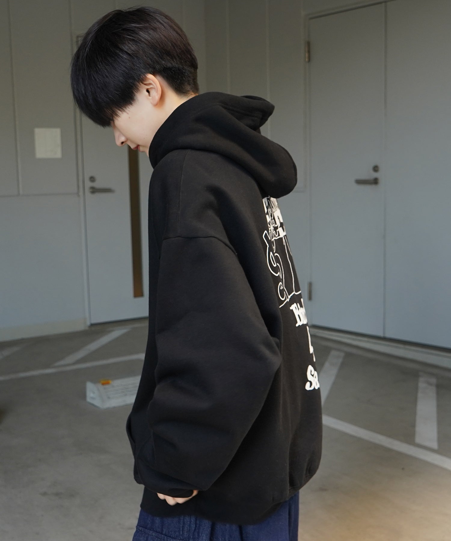 【MARK GONZALES ARTWORK COLLECTION / マーク ゴンザレス】別注 ビッグシルエット イラストバックプリント プルオーバーパーカー
