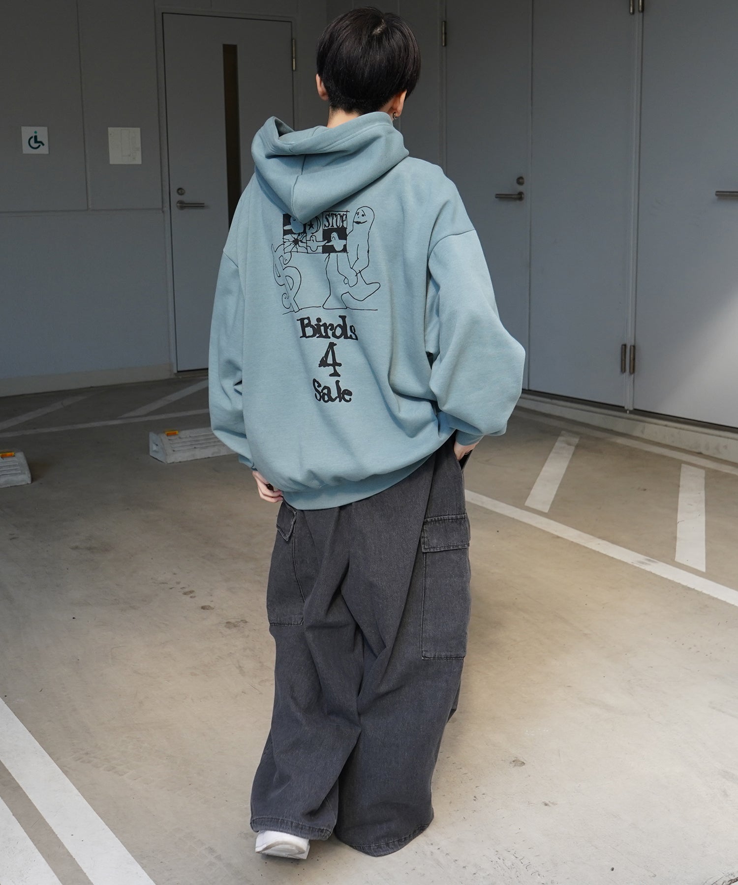 【MARK GONZALES ARTWORK COLLECTION / マーク ゴンザレス】別注 ビッグシルエット イラストバックプリント プルオーバーパーカー