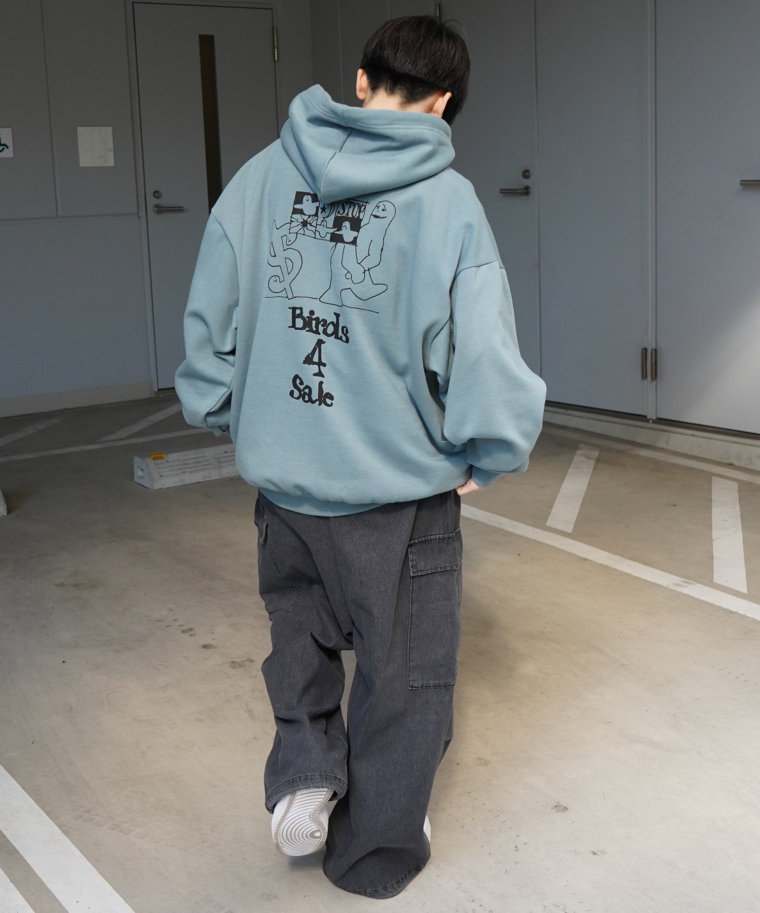 【MARK GONZALES ARTWORK COLLECTION / マーク ゴンザレス】別注 ビッグシルエット イラストバックプリント プルオーバーパーカー