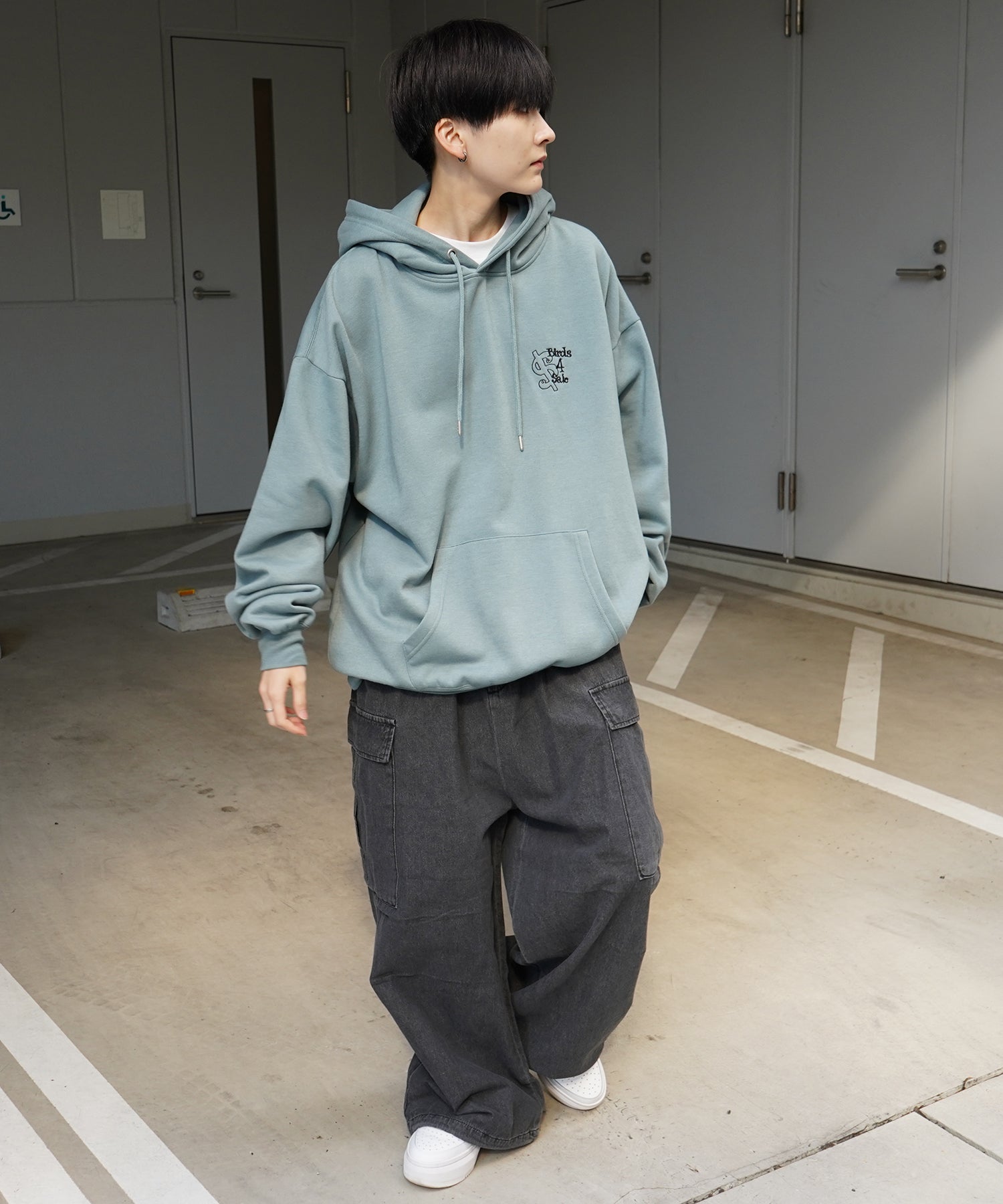 【MARK GONZALES ARTWORK COLLECTION / マーク ゴンザレス】別注 ビッグシルエット イラストバックプリント プルオーバーパーカー