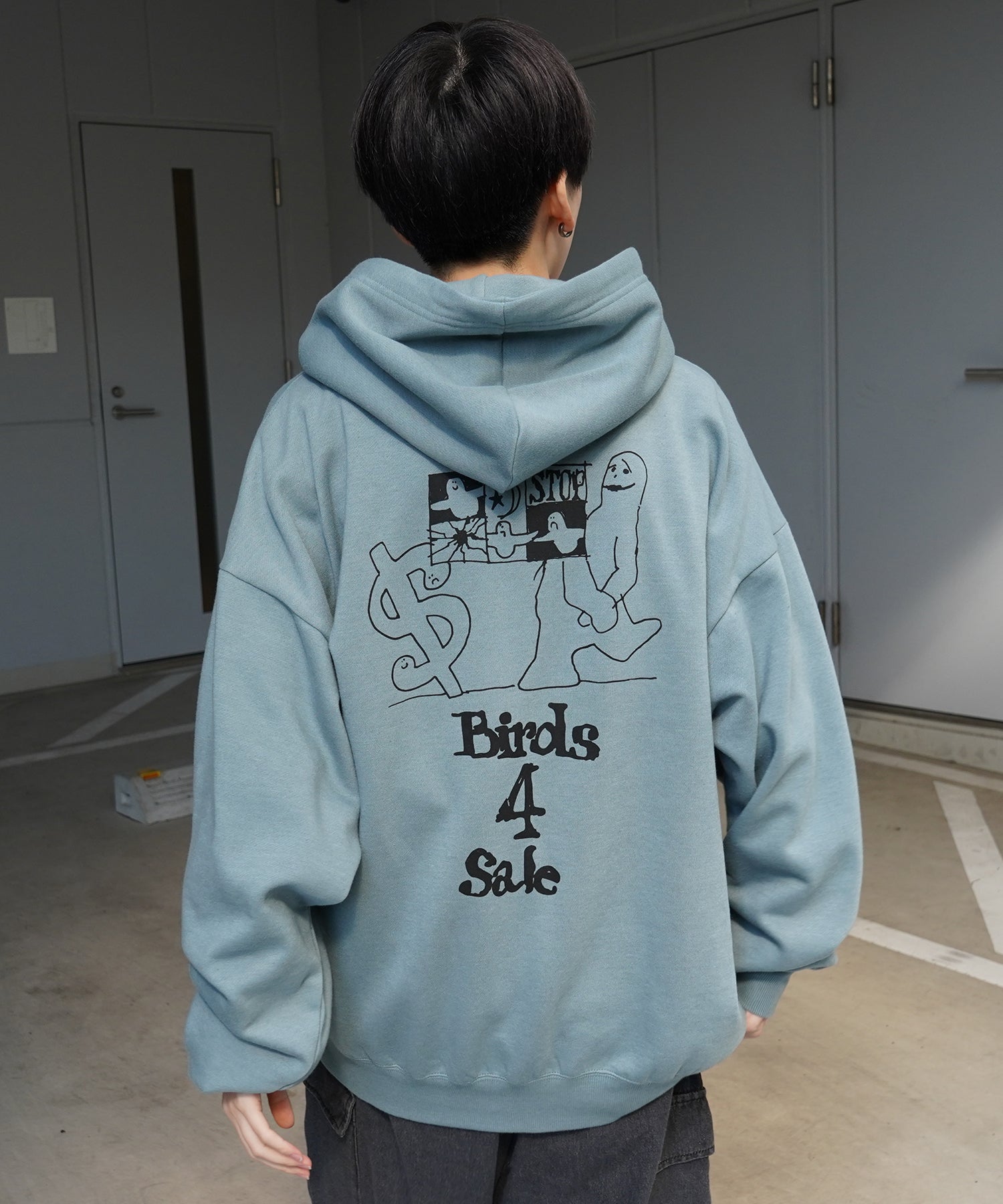 【MARK GONZALES ARTWORK COLLECTION / マーク ゴンザレス】別注 ビッグシルエット イラストバックプリント プルオーバーパーカー