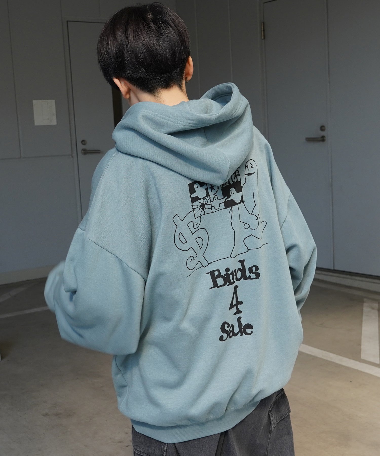 【MARK GONZALES ARTWORK COLLECTION / マーク ゴンザレス】別注 ビッグシルエット イラストバックプリント プルオーバーパーカー