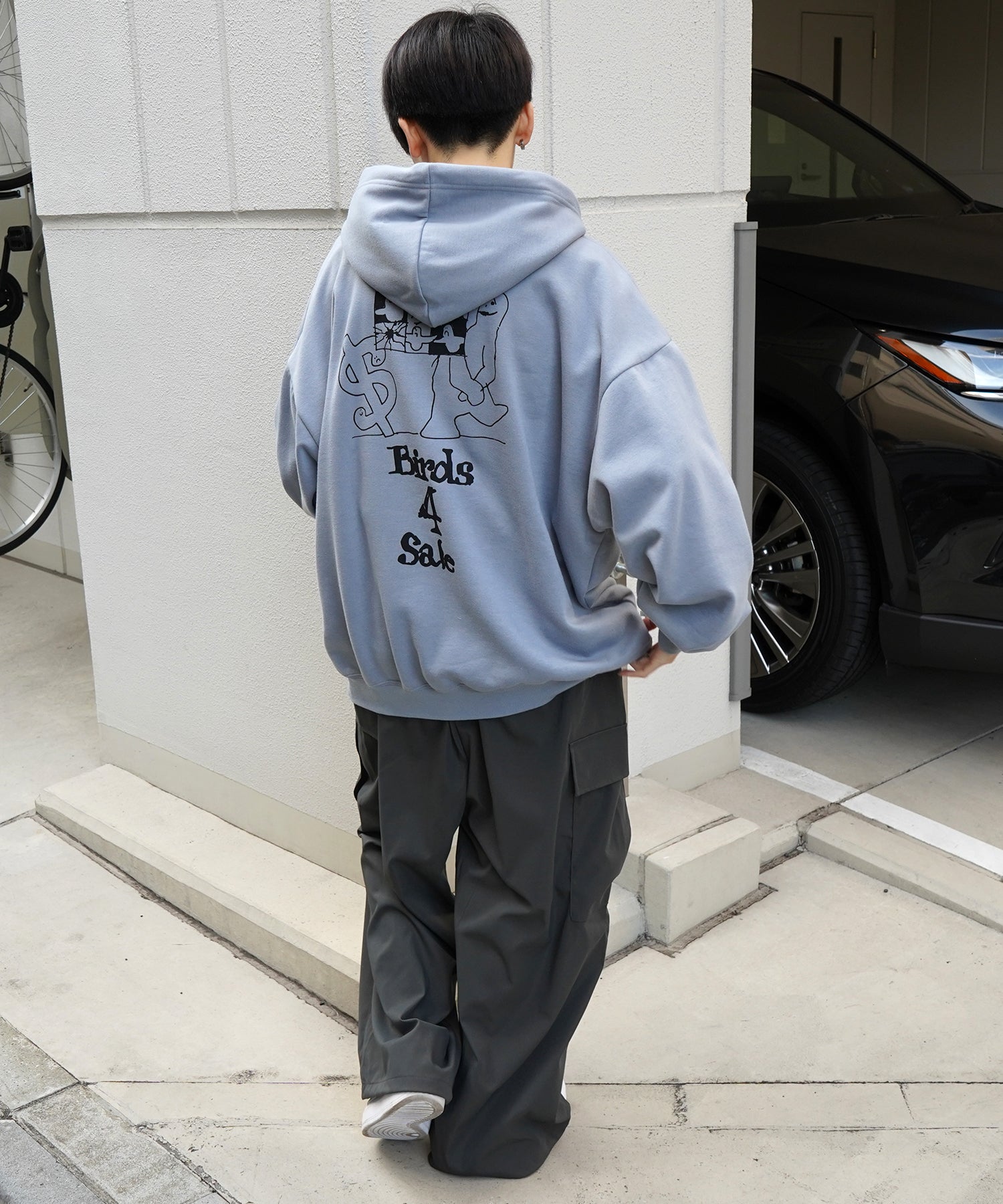 【MARK GONZALES ARTWORK COLLECTION / マーク ゴンザレス】別注 ビッグシルエット イラストバックプリント プルオーバーパーカー