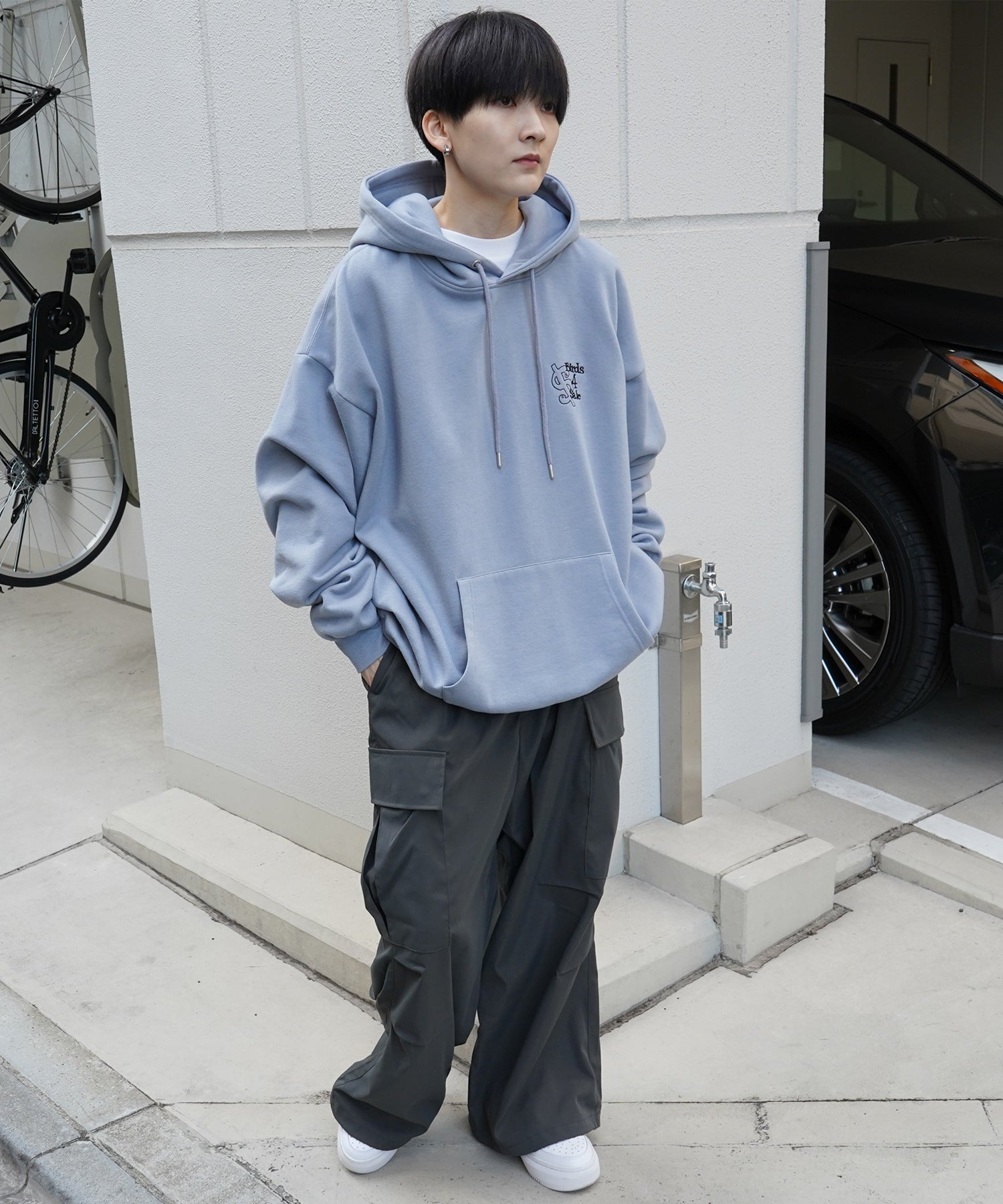 【MARK GONZALES ARTWORK COLLECTION / マーク ゴンザレス】別注 ビッグシルエット イラストバックプリント プルオーバーパーカー