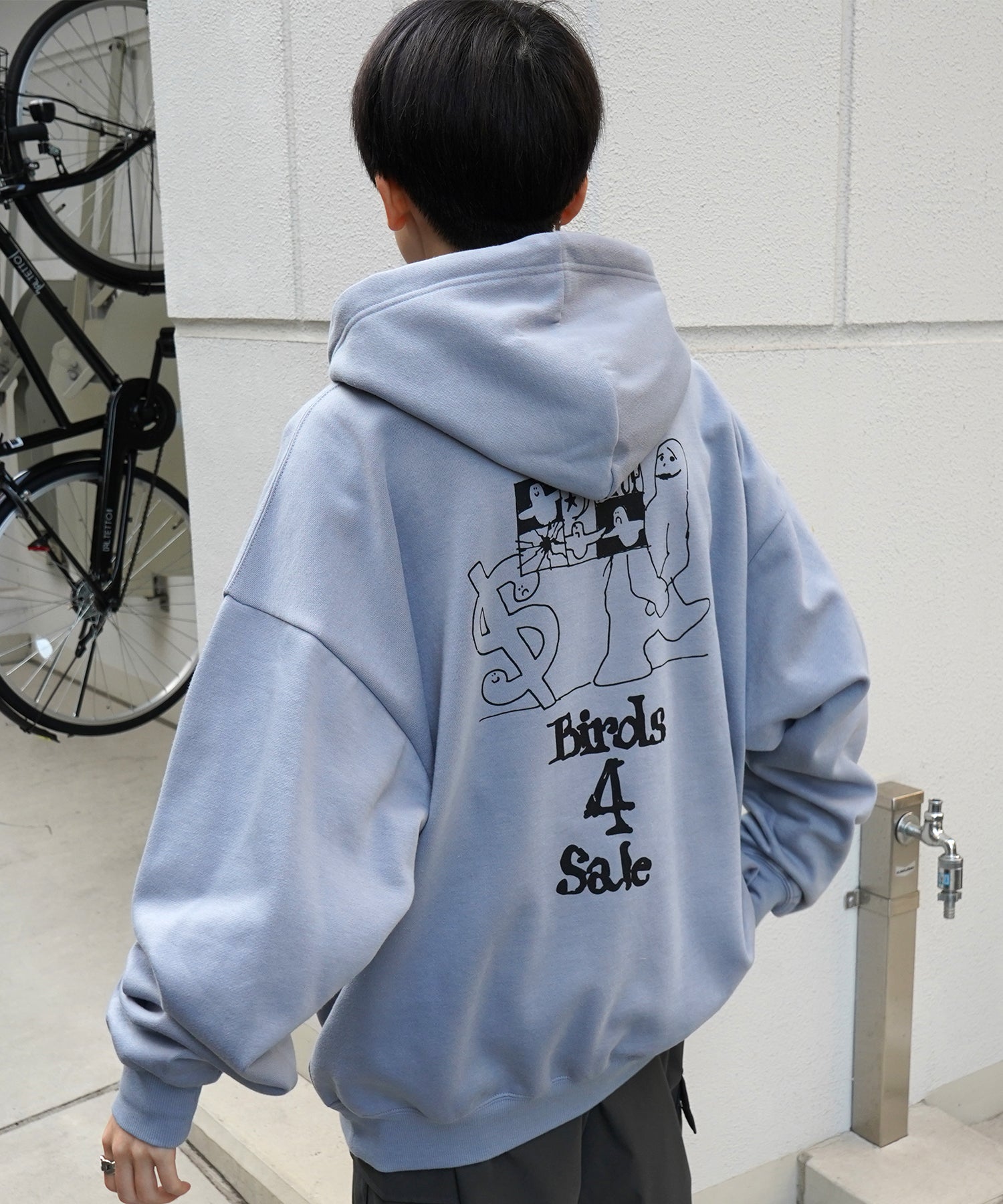 【MARK GONZALES ARTWORK COLLECTION / マーク ゴンザレス】別注 ビッグシルエット イラストバックプリント プルオーバーパーカー